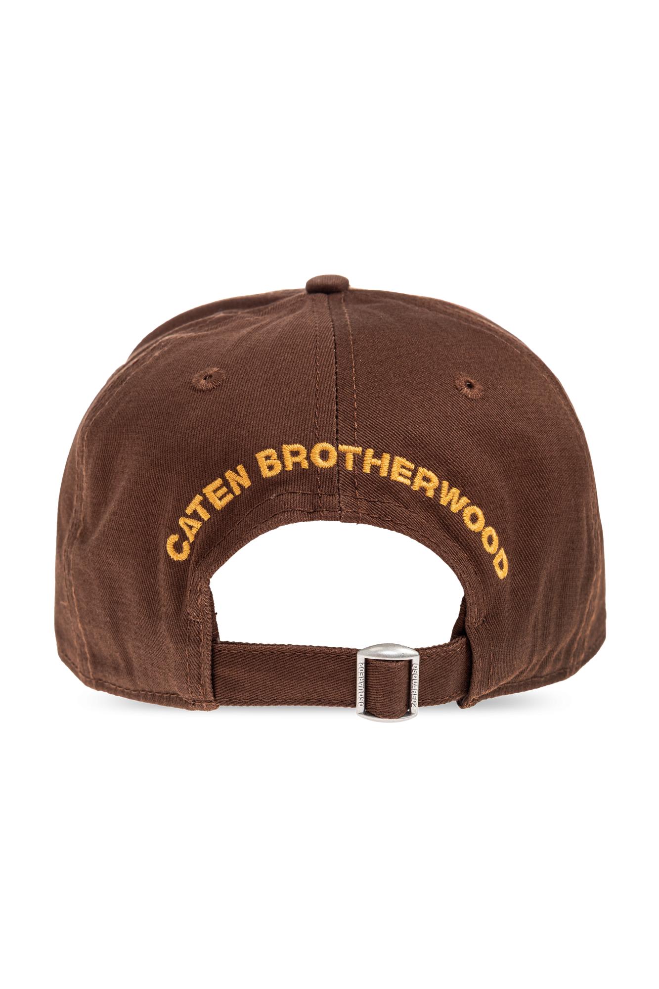 Dsquared2 Bear-maple Leaf Patch Cap In Brown