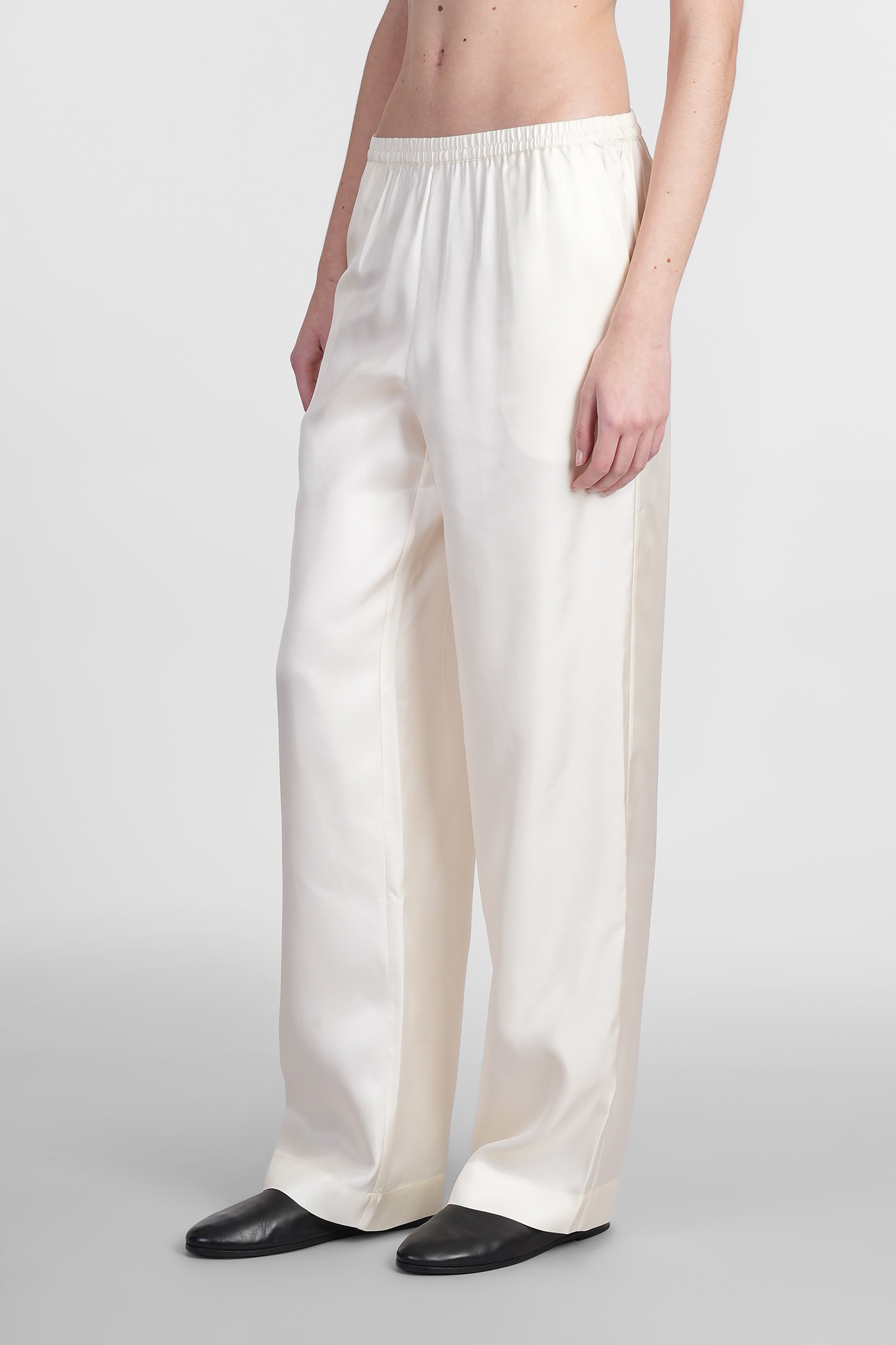 Shop Loulou Studio Alera Pants In Beige Silk