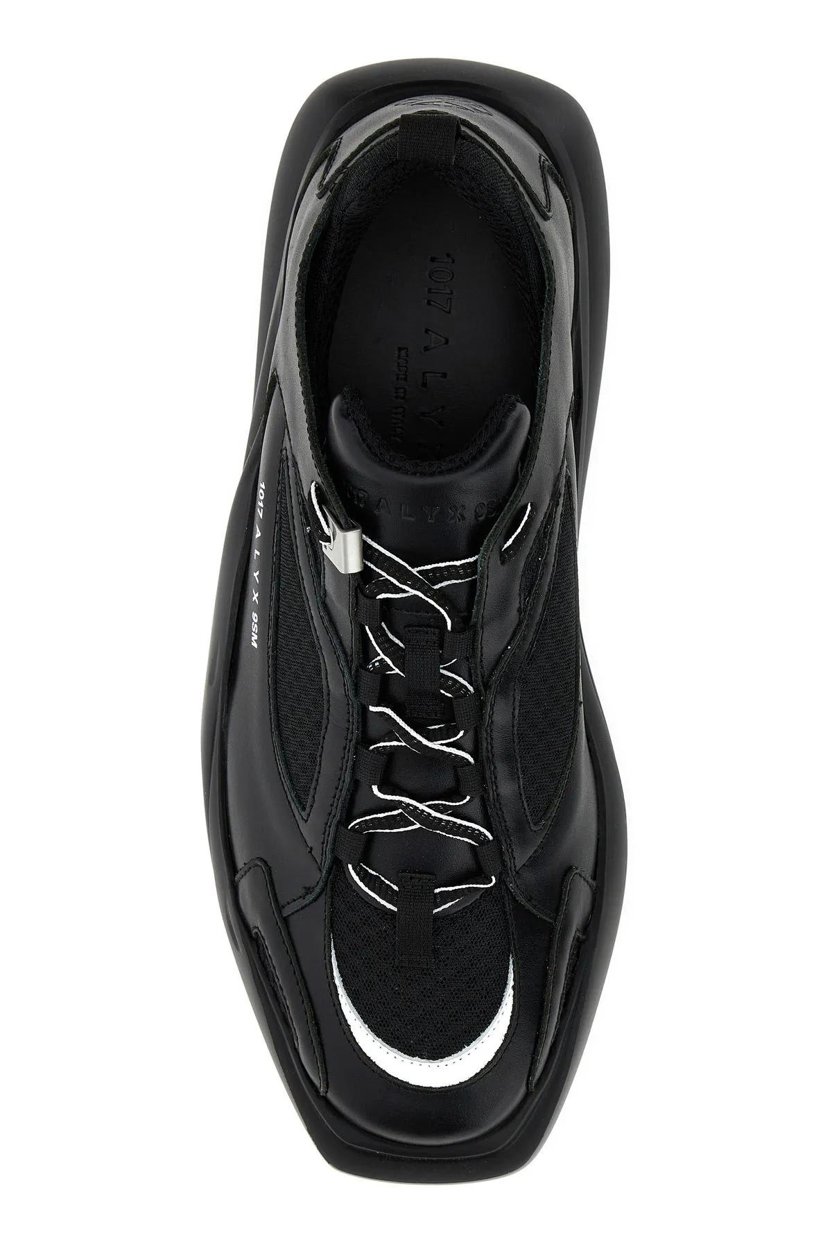 Shop Alyx Black Leather Hiking Sneakers In Black White