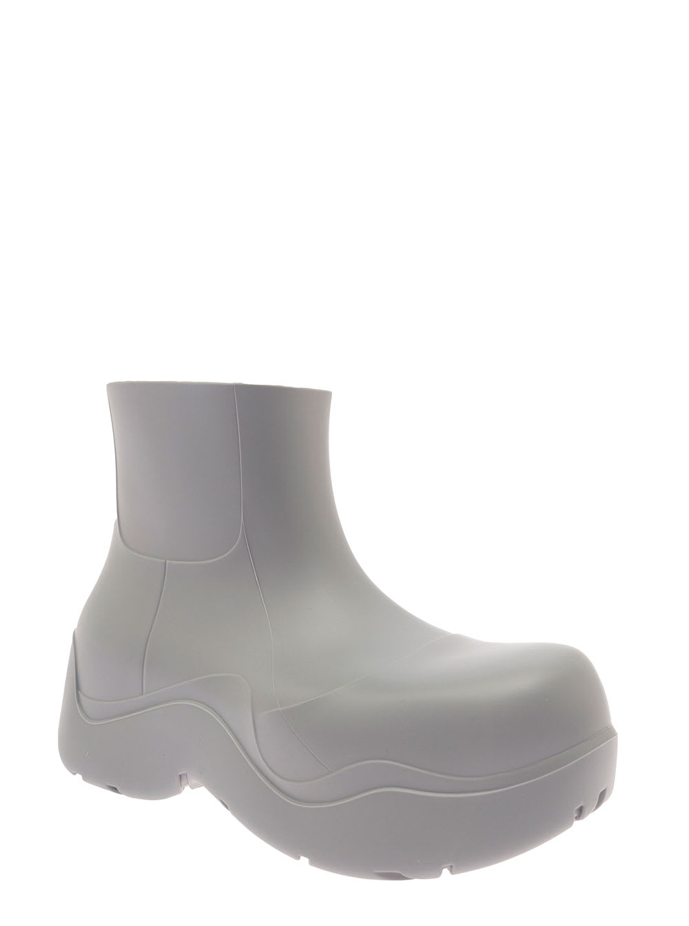 Shop Bottega Veneta Puddle Grey Molded Ankle Boots In Biodegradable Rubber Woman