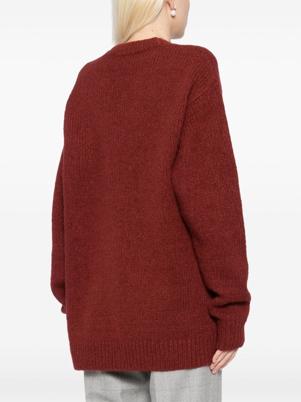 Shop Dries Van Noten Cardigan Lana In Wine