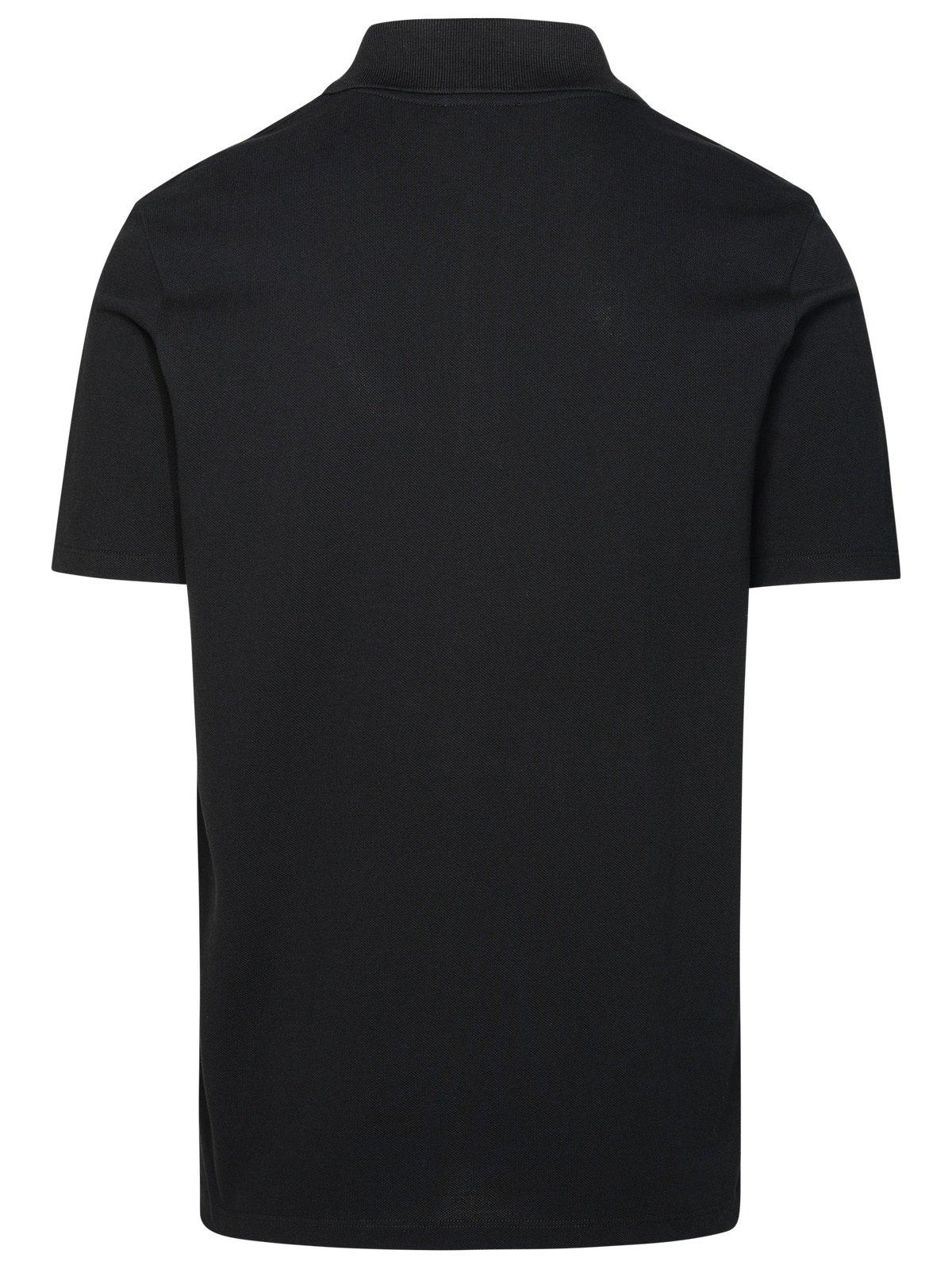 Shop Balmain Logo Embroidered Short-sleeved Polo Shirt In Nero E Bianco
