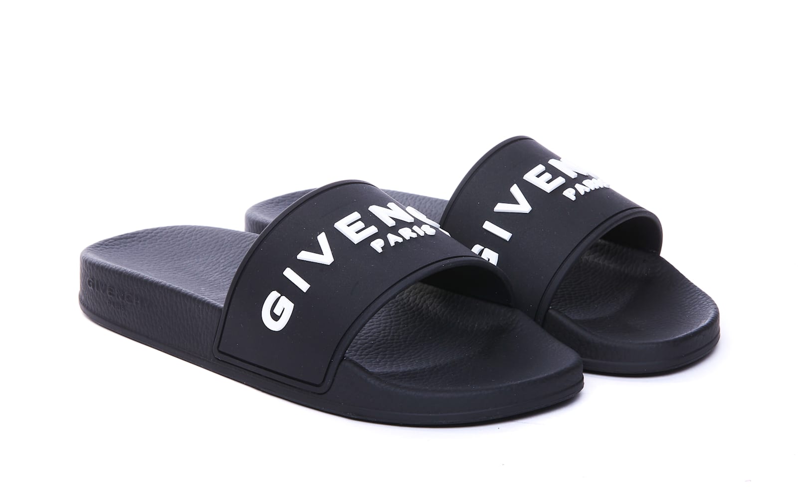 Shop Givenchy Paris Slide Sandals In Black