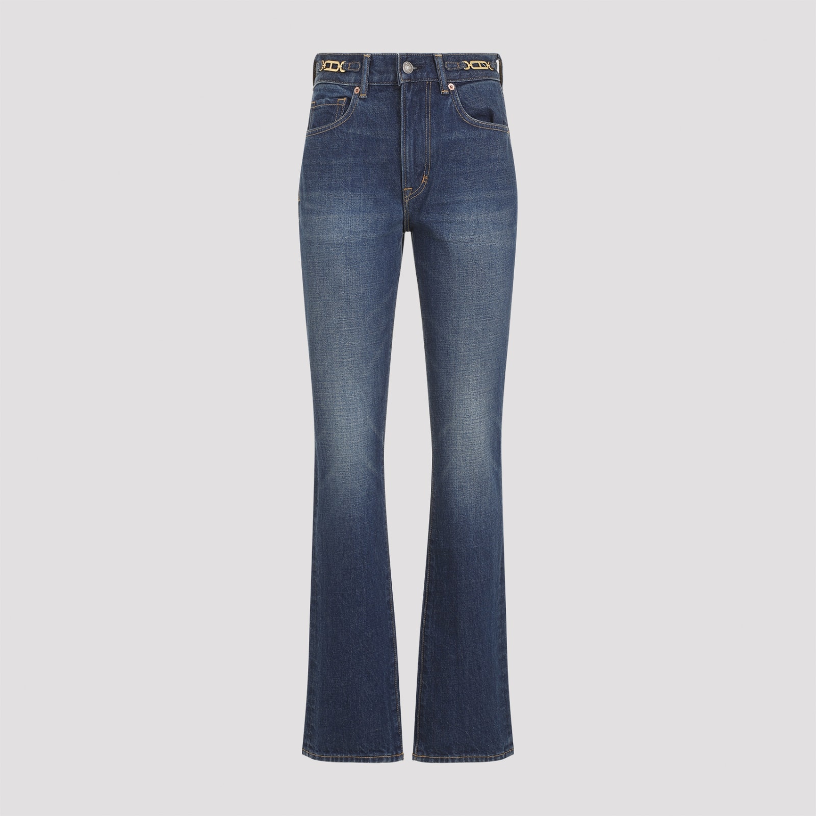 Tom Ford High-waist Straight Cotton Jeans In Blue Indigo