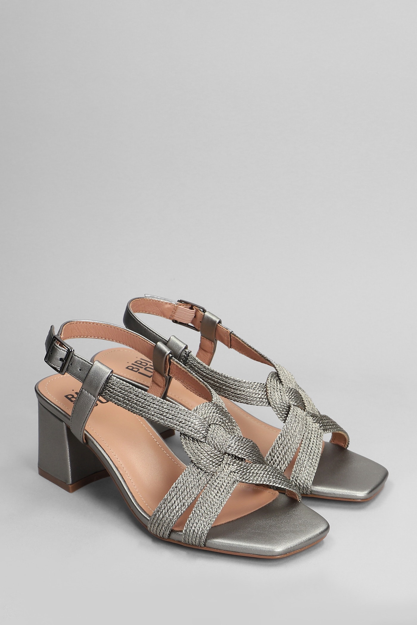 Shop Bibi Lou Setsuko Sandals In Gunmetal Leather