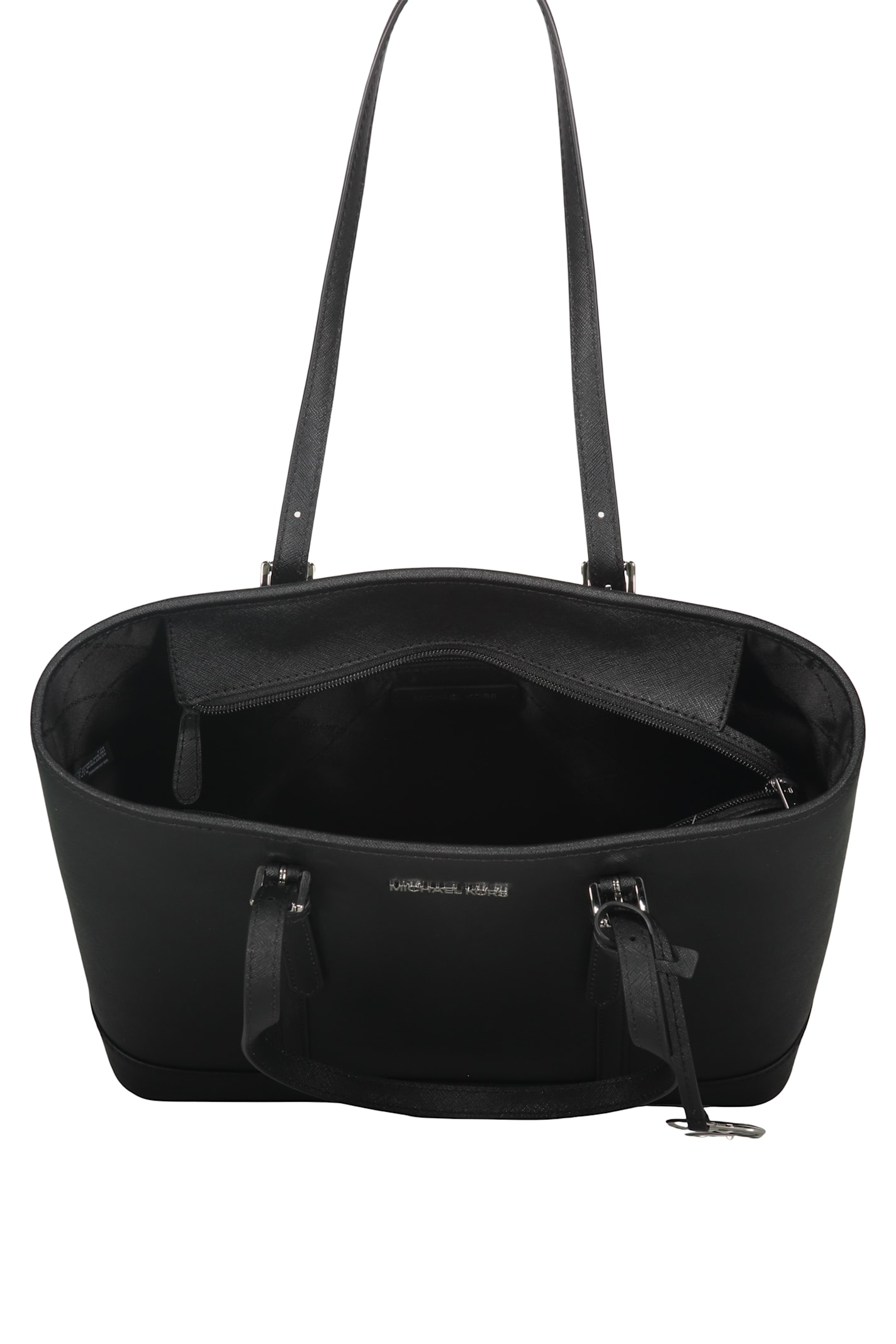Michael Kors Jet Set Leather Tote Bag In Black