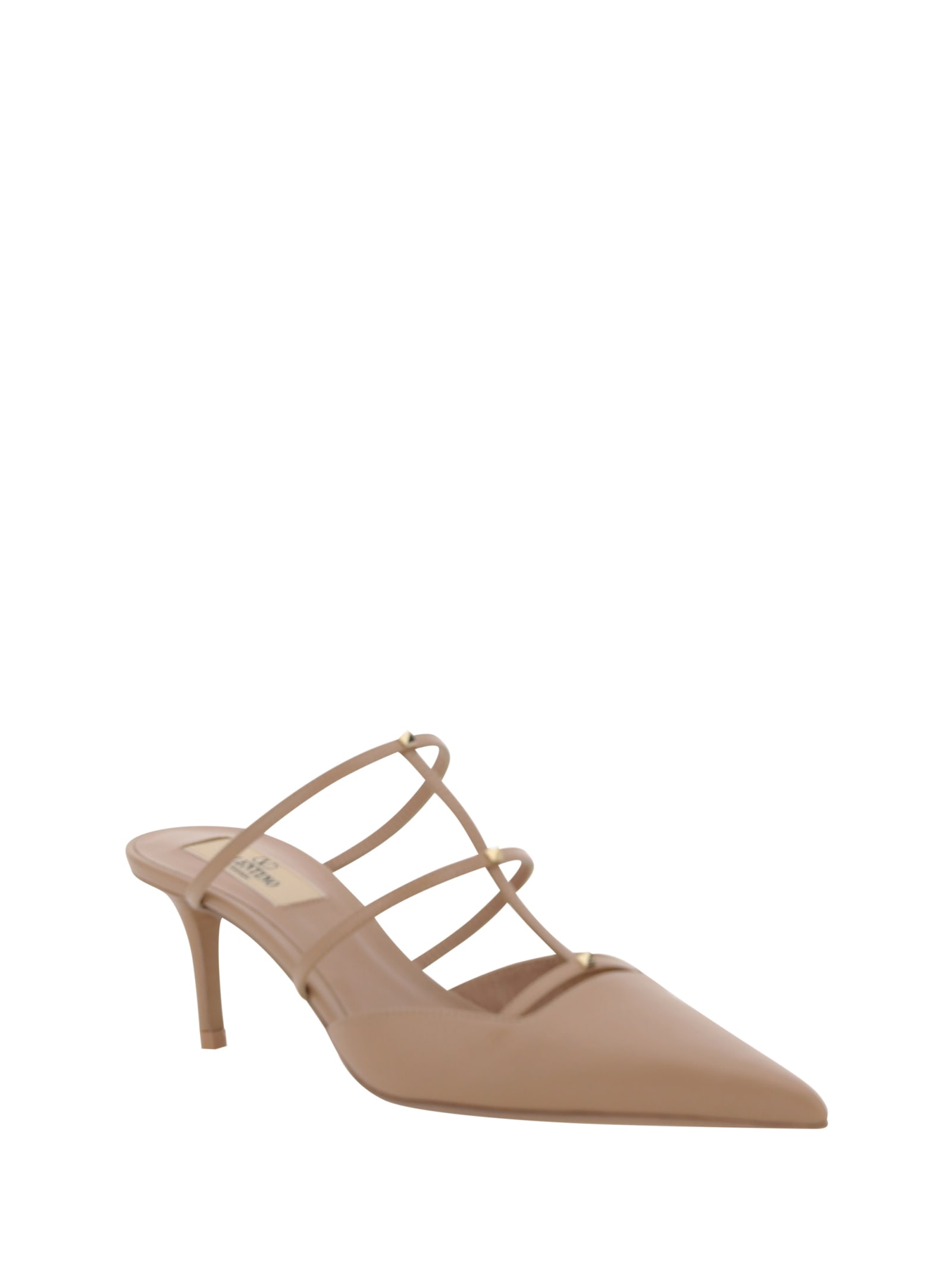 Shop Valentino Rockstud Wispy Pumps In Rose Cannelle