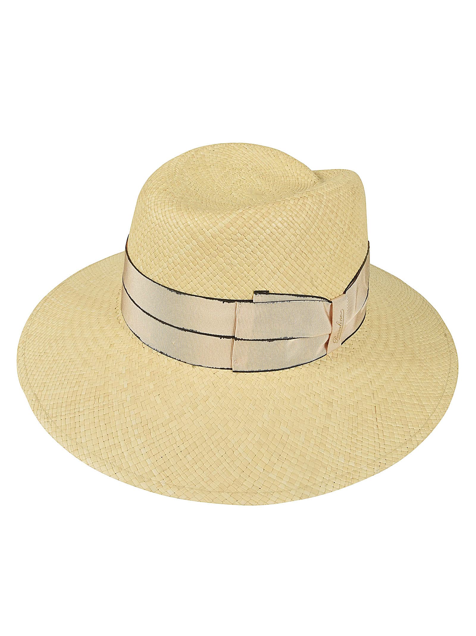 Shop Borsalino Bow Logo Woven Hat In 7142