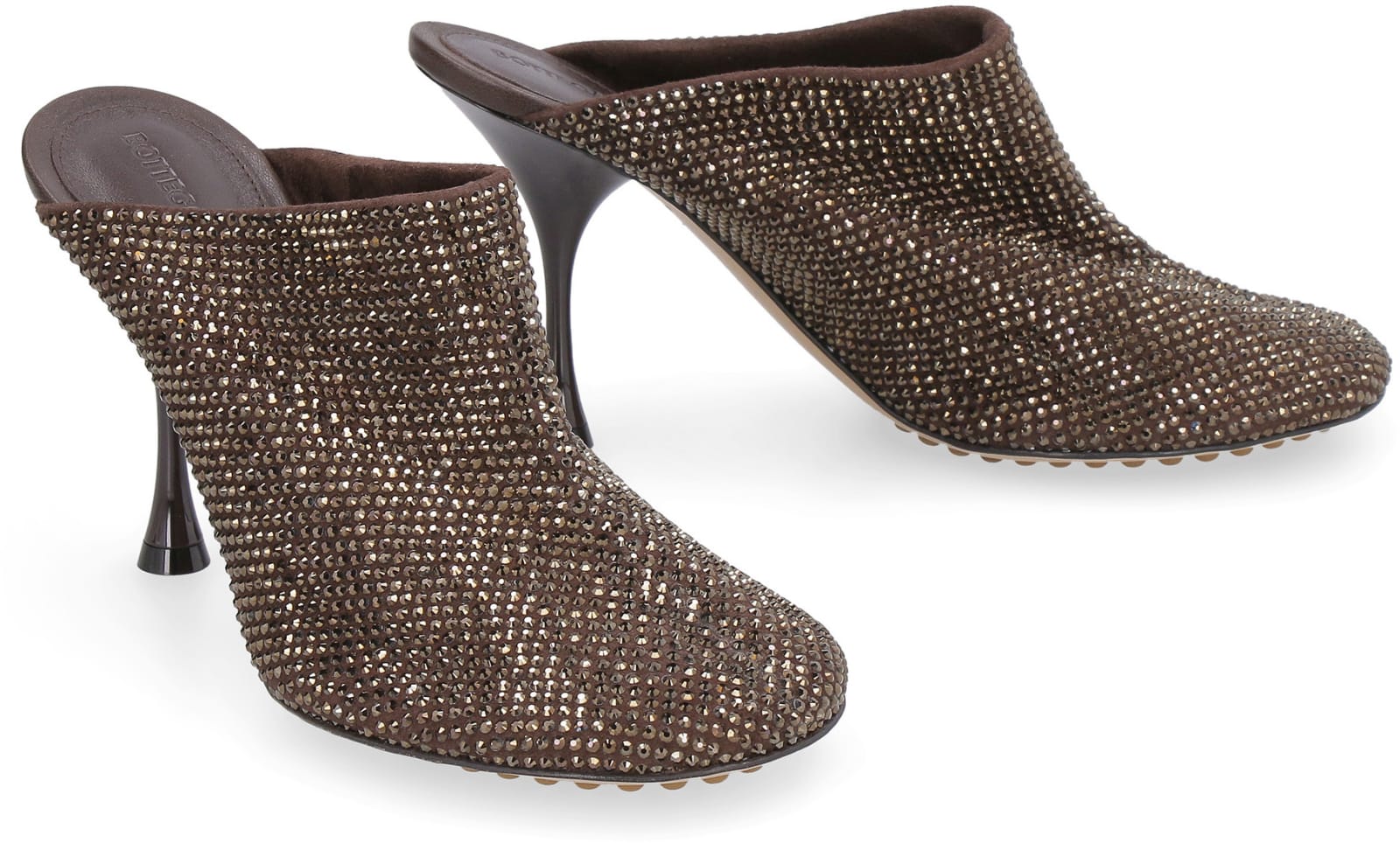 Shop Bottega Veneta Sparkle Dot Sock Leather Mules