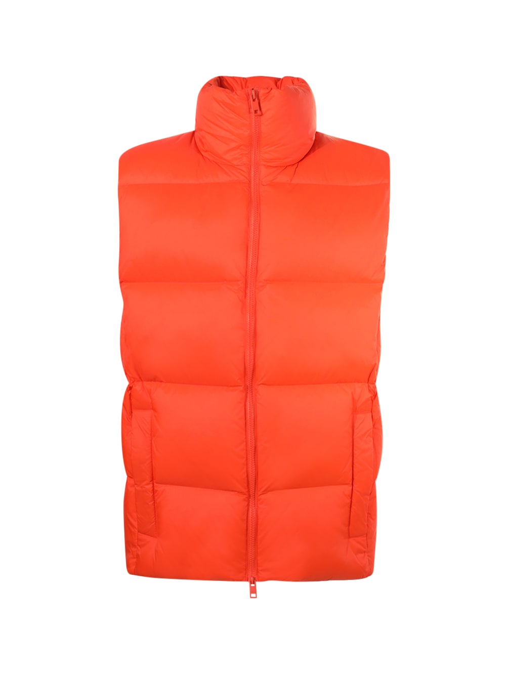 MSGM Sleeveless Down Jacket With Logo Detail On The Back