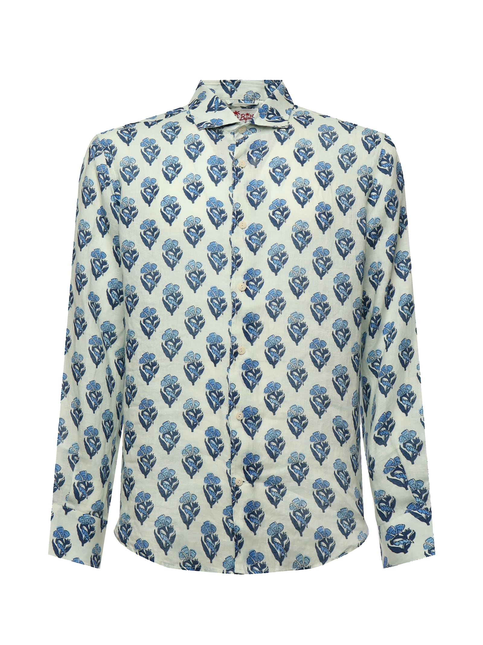 Mc2 Saint Barth Pamplona Shirt With Print In Blue