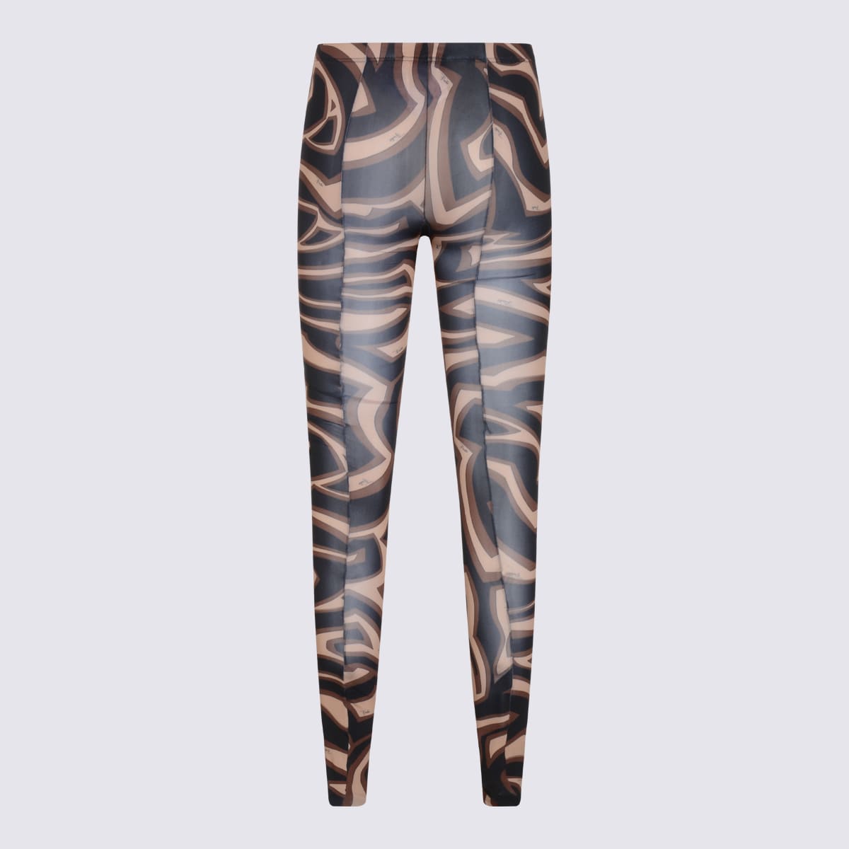 Pucci Sheer Abstract Patterned Hosiery With Elastic Waistband In Black