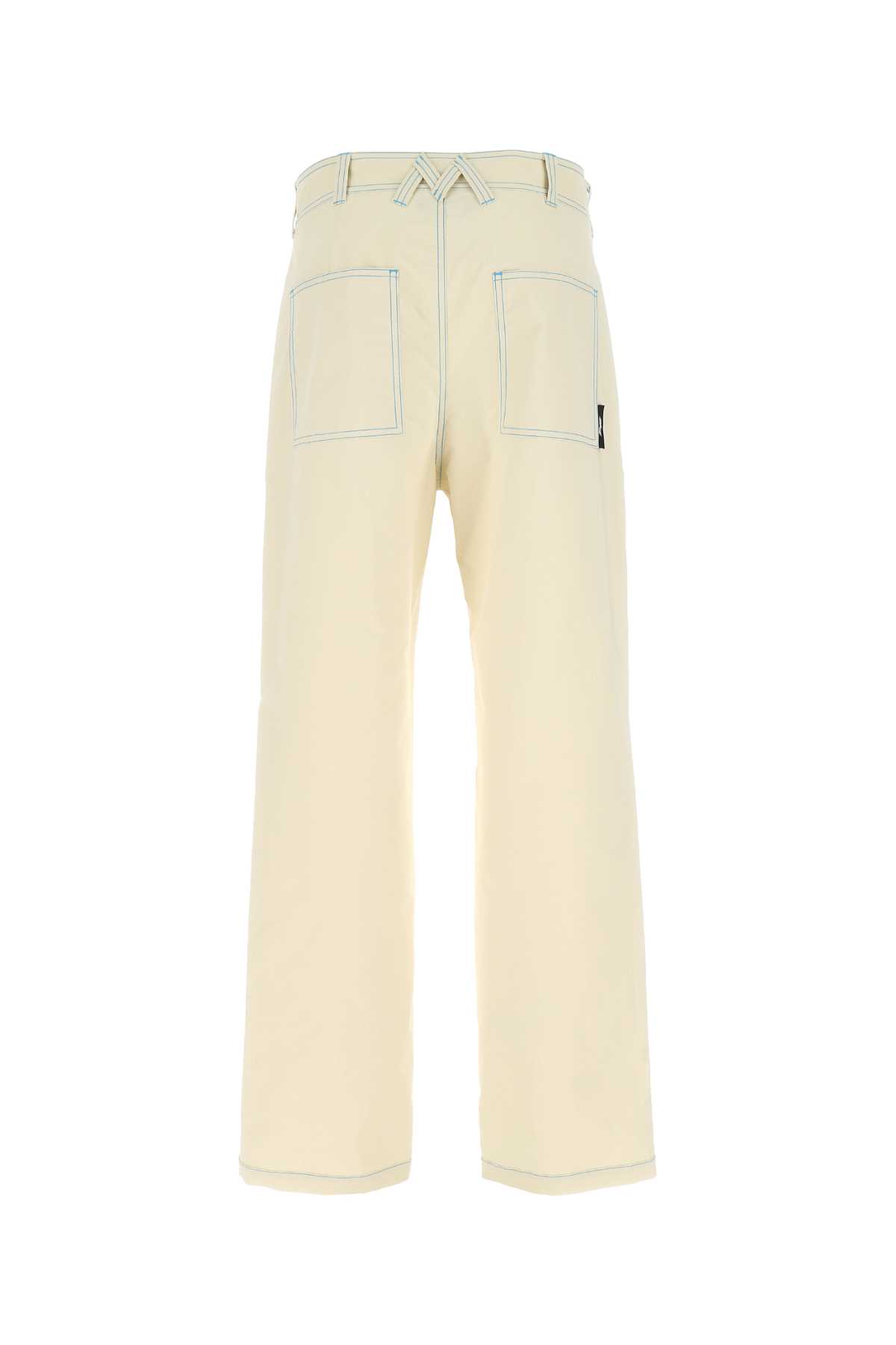 Msgm Ivory Polyester Cargo Pant In 02