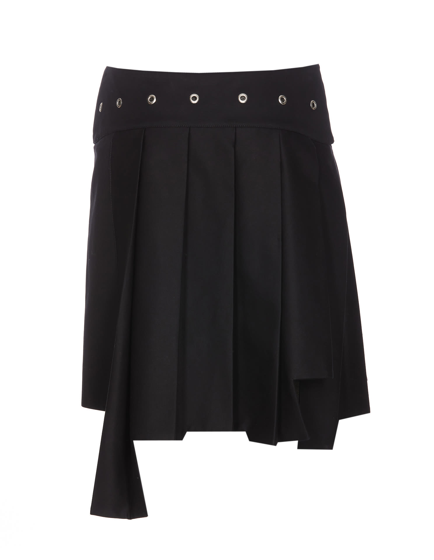 Shop Off-white Belt Pleated Skirt In Black