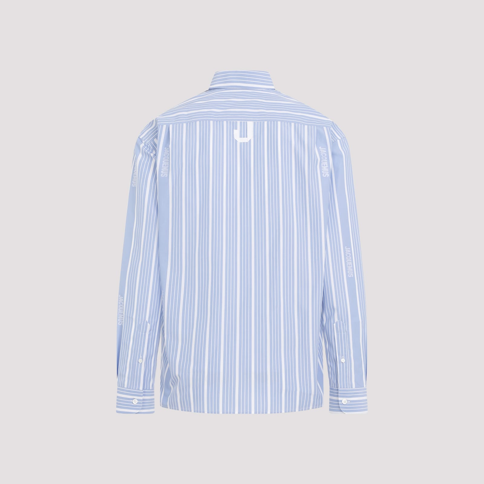 Shop Jacquemus La Chemise Simon Shirt In Gy Jacquard Business Big Log