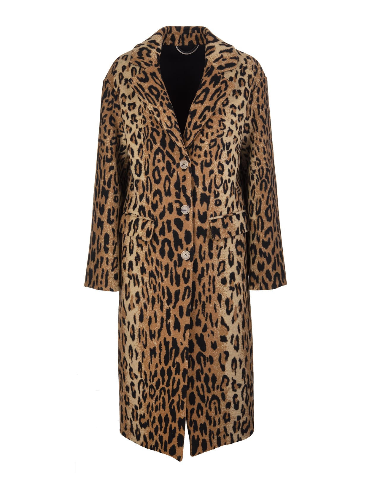 Ermanno Scervino Long Single Breasted Coat With Animalier Print