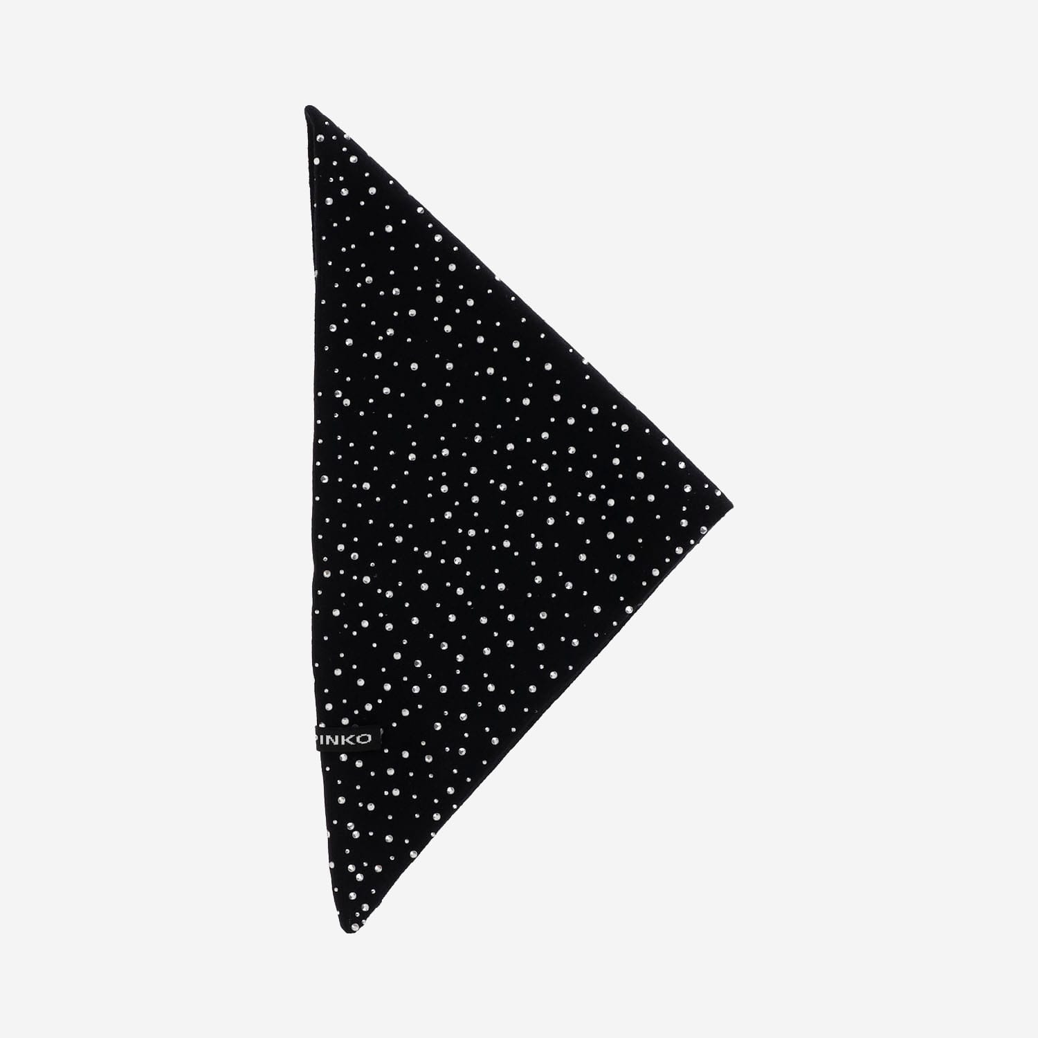 Pinko Svizzera Wool Scarf With Rhinestones In Black