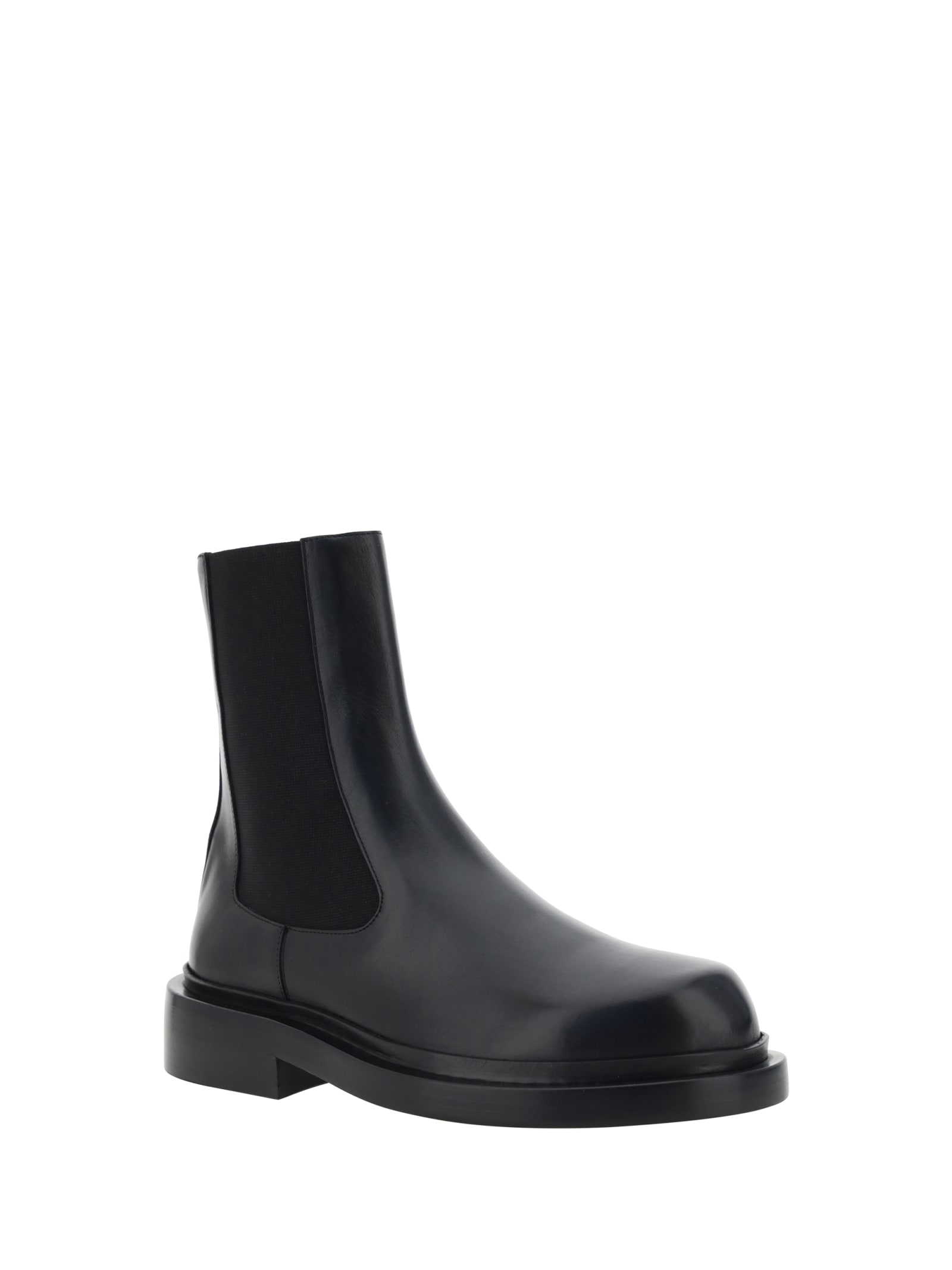 Jil Sander Black Boots With Elastic Side Pannels In Leather Woman In Black