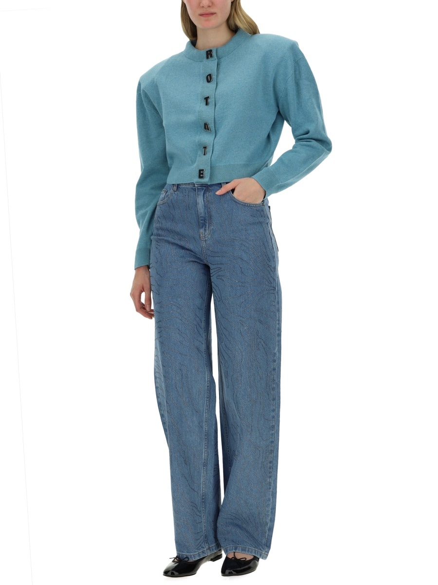 Shop Rotate Birger Christensen Straight Leg Jeans In Denim