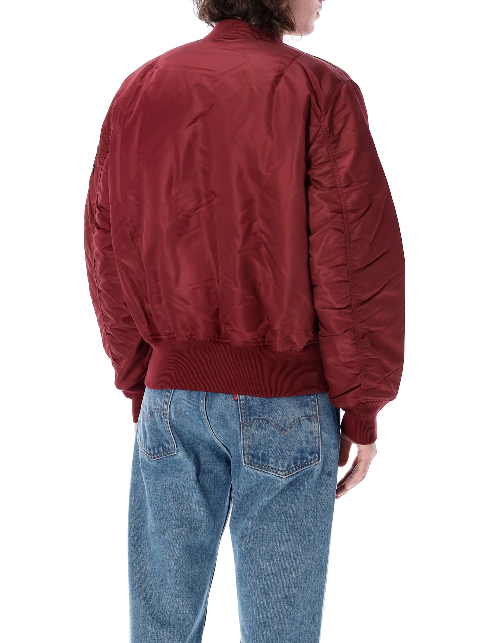 Shop Alpha Industries Ma-1 Bomber Jacket In Burgundy