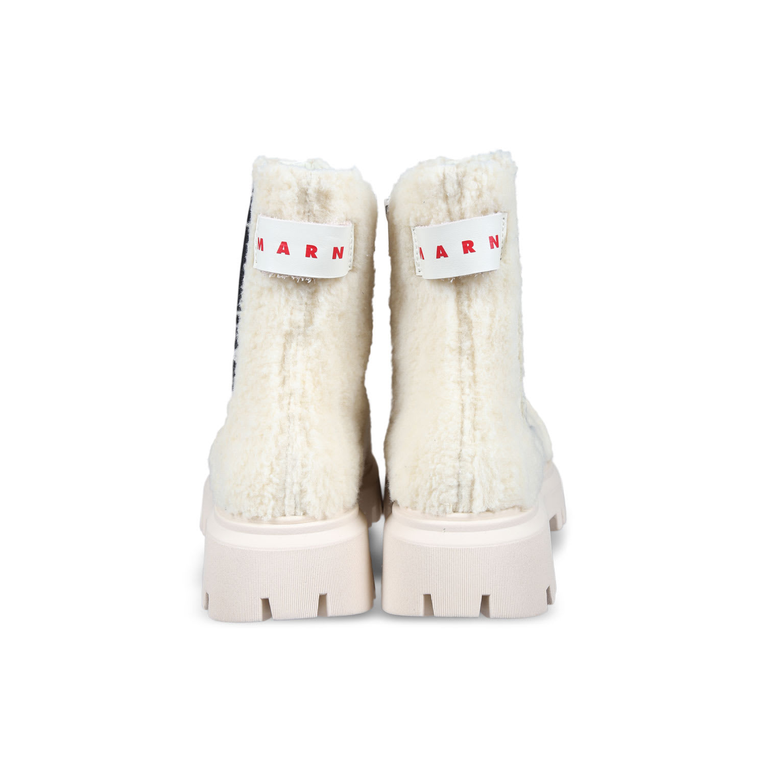 Marni Beige Ankle Boots For Girl With Logo In Beige