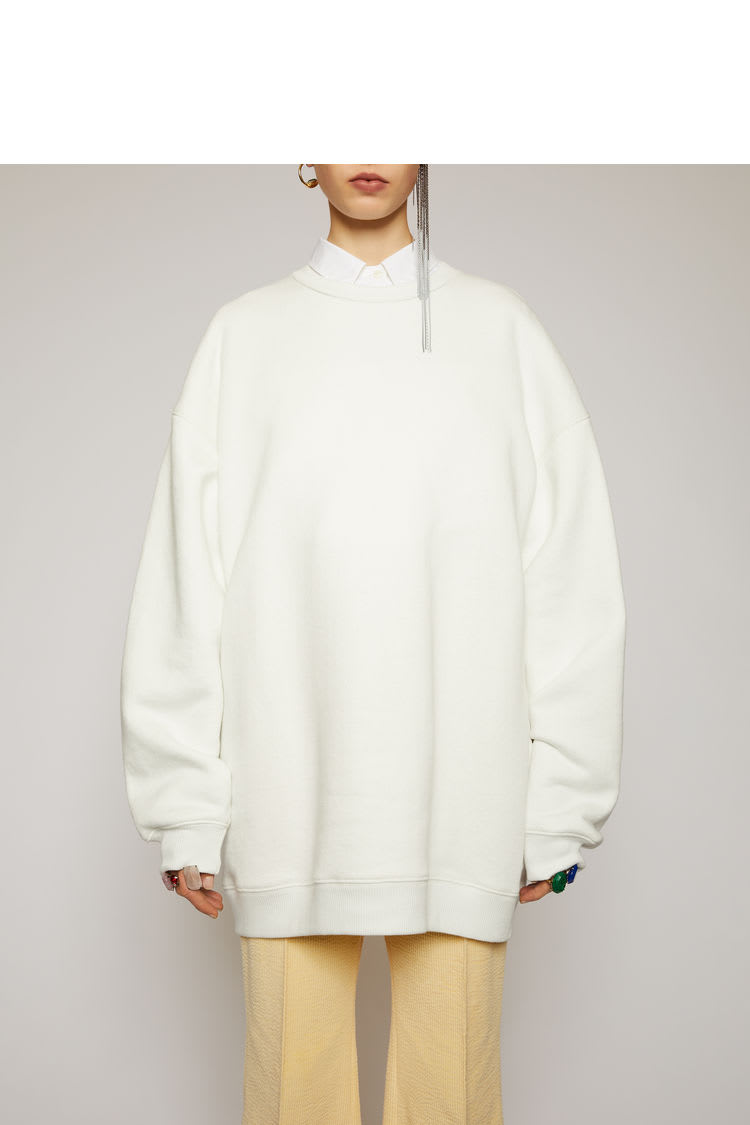 Acne Studios Fiene Reverse Label Sweatshirts In Optic White | ModeSens