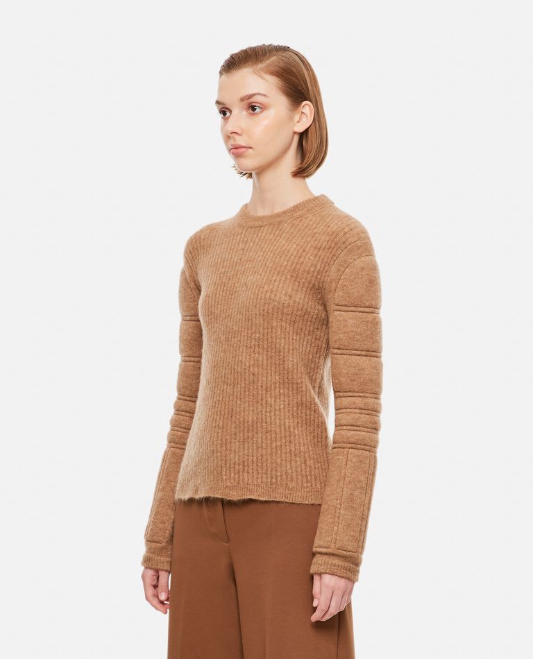 Shop Max Mara Smirne Padded Sweater In Brown