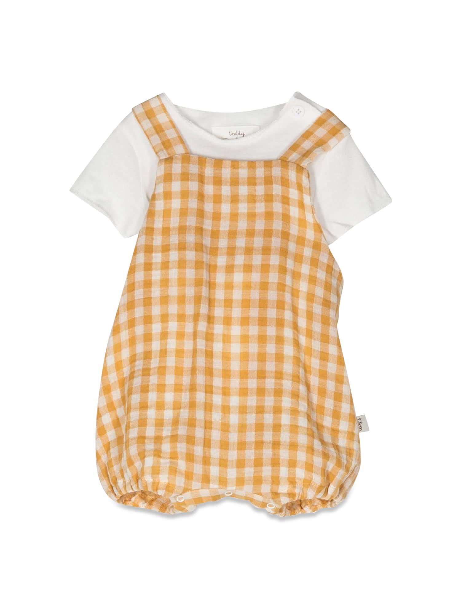 TEDDY &AMP; MINOU CHECKERED ROMPER WITH T-SHIRT