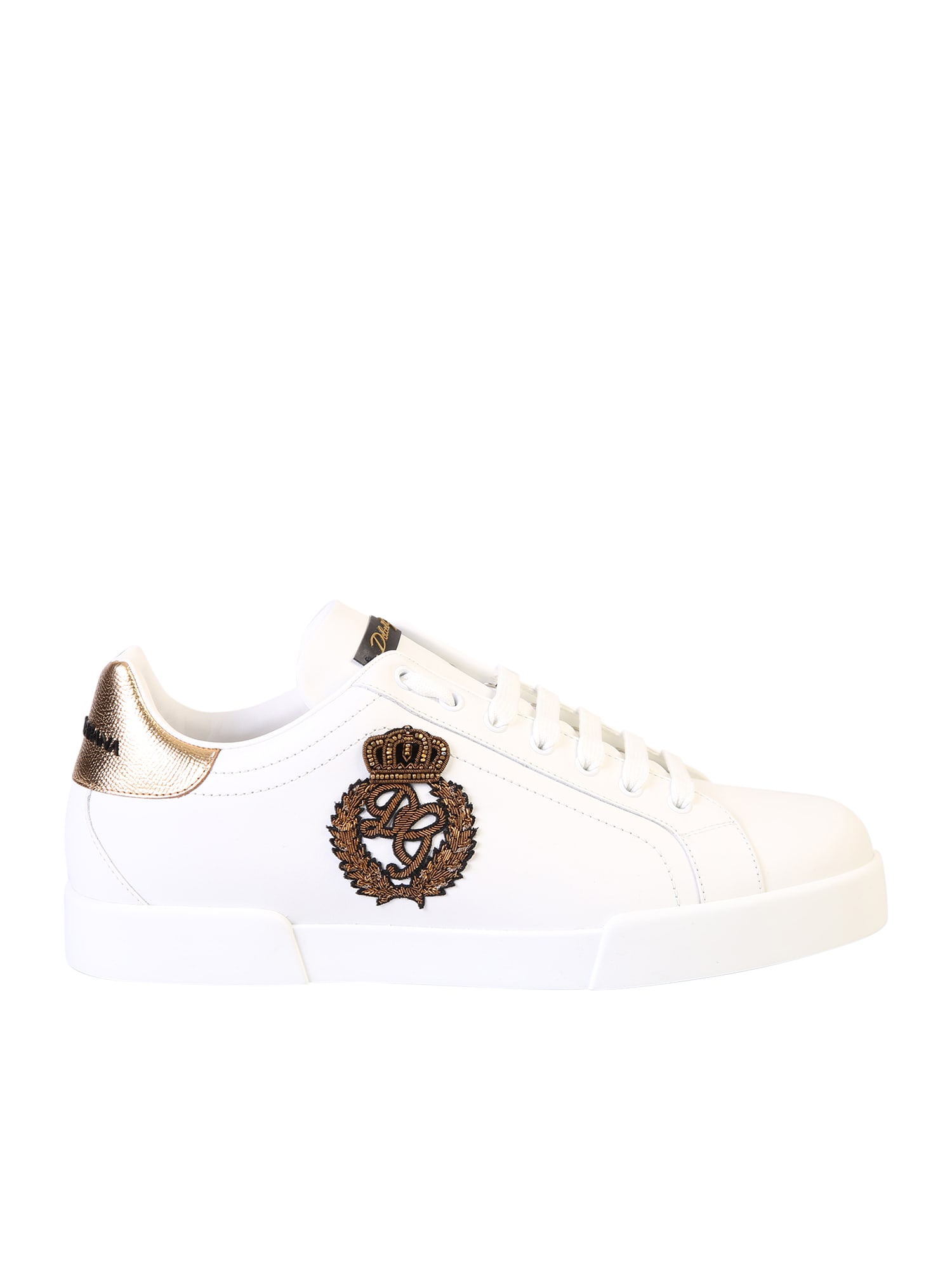 Shop Dolce & Gabbana Crown Patch White Portofino Sneakers