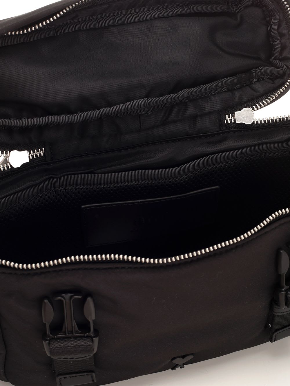 Shop Ami Alexandre Mattiussi Ami De Coeur Messenger Bag In Black