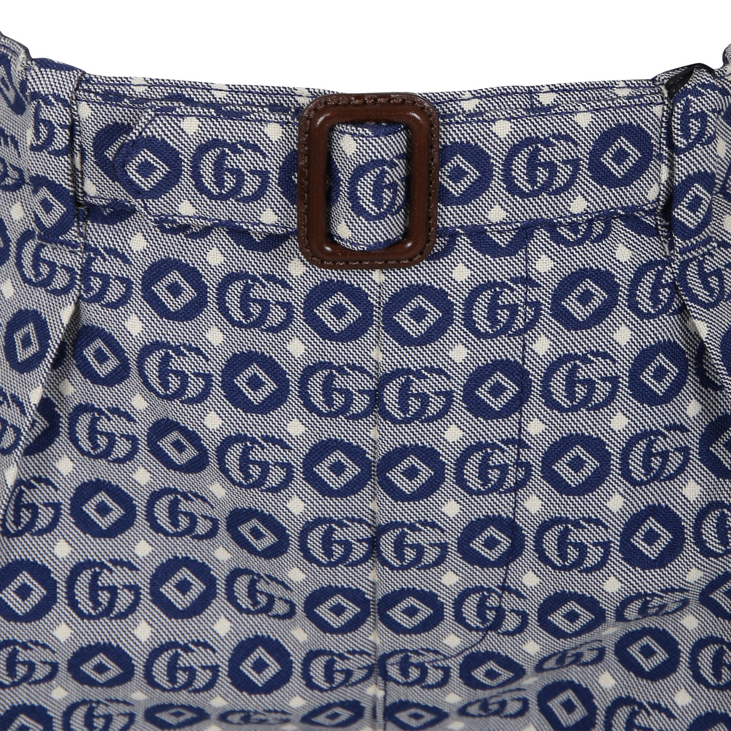 Shop Gucci Blue Shorts For Boy With Geometric Pattern And All-over Gg