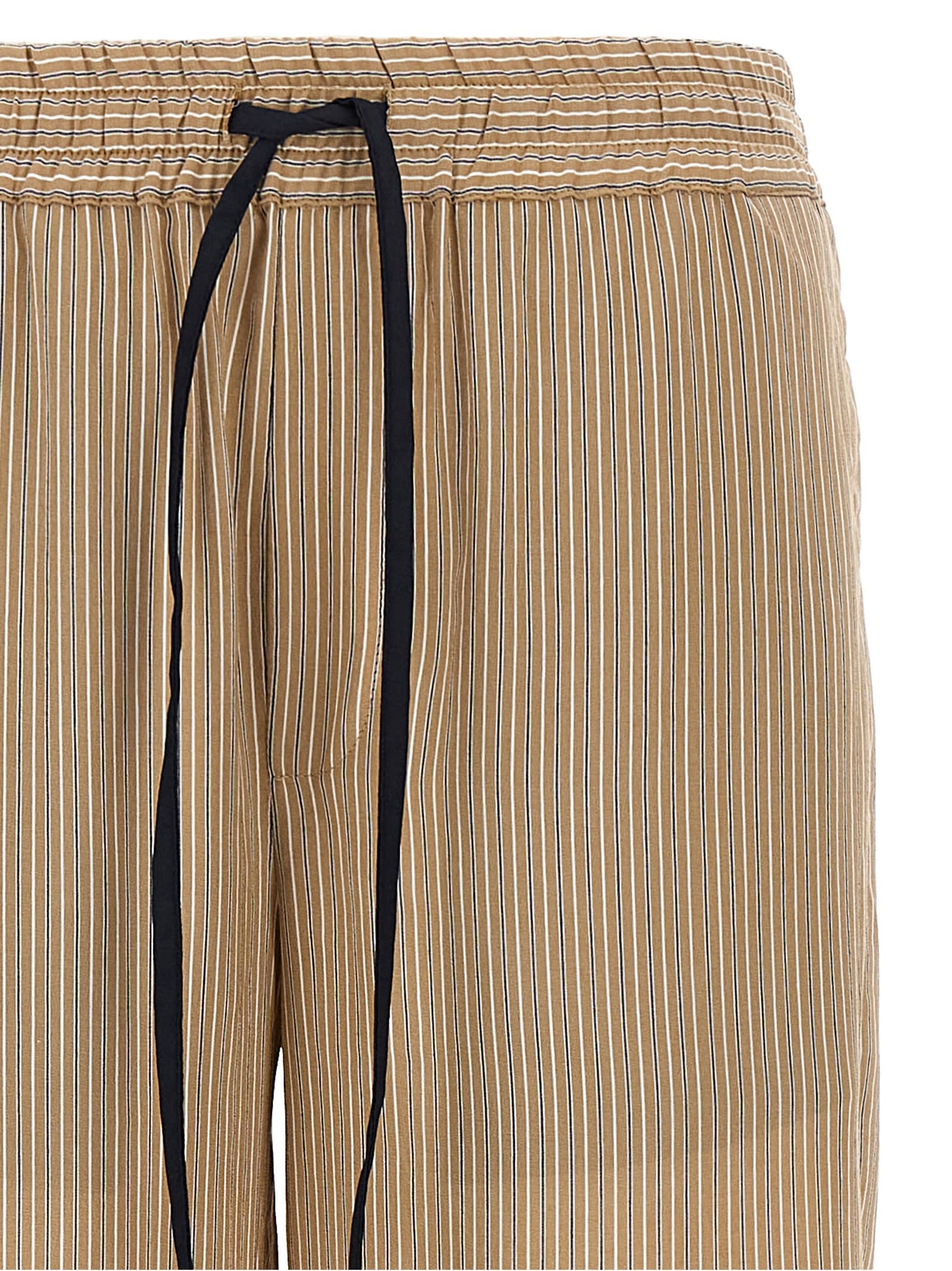 Victoria Beckham Pleat Detail Pyjama Pants In Brown