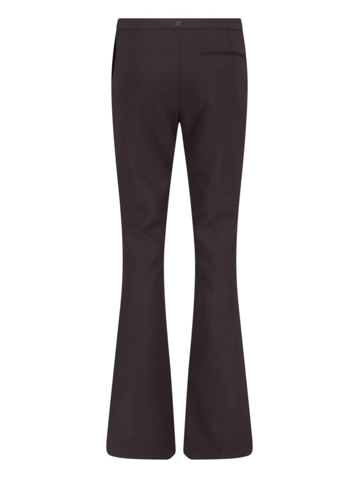 Shop Courrèges Tailored Pants Oblique In Brown