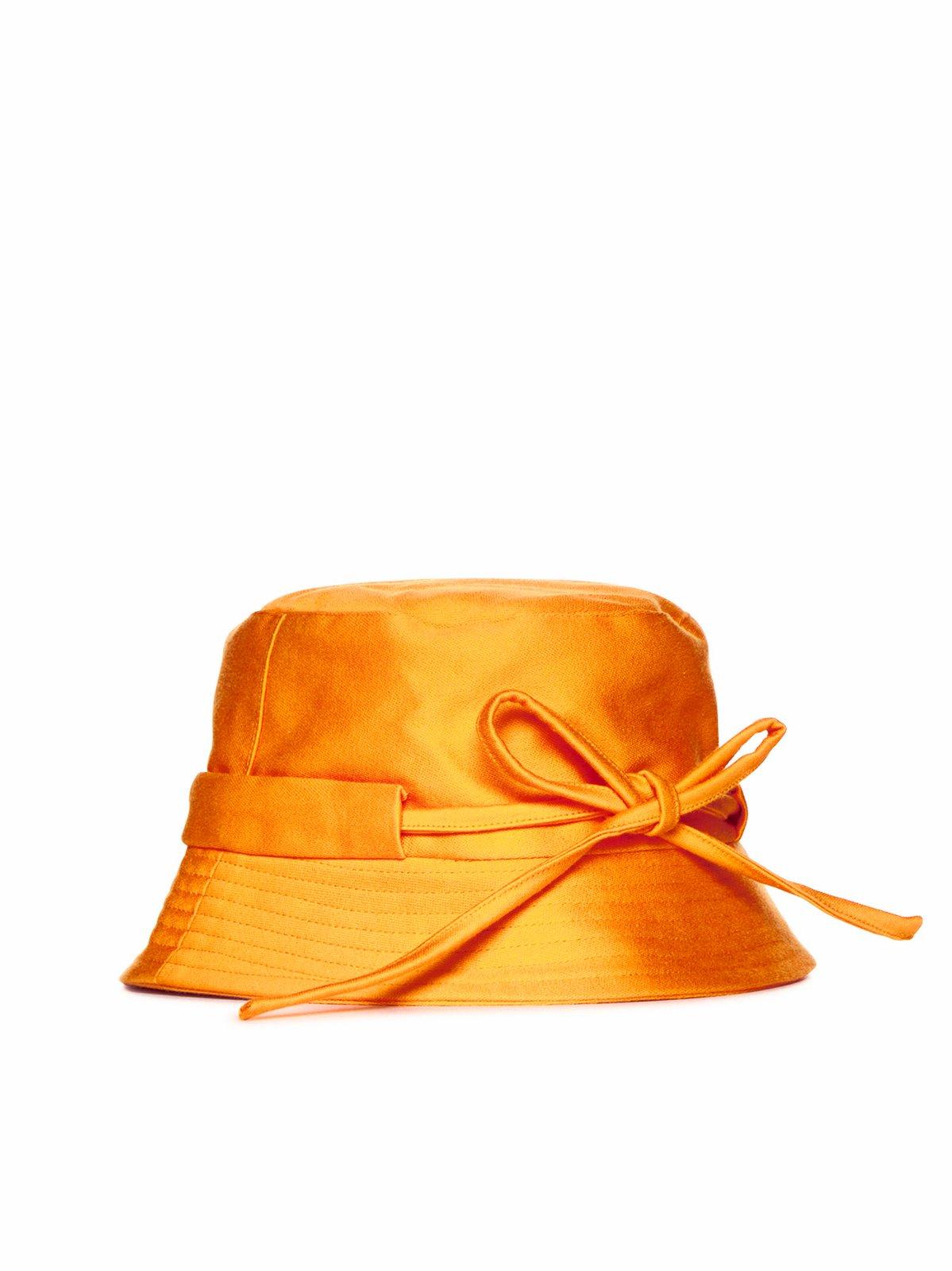 Shop Jacquemus Le Bob Gadjo Knotted Bucket Hat In Orange