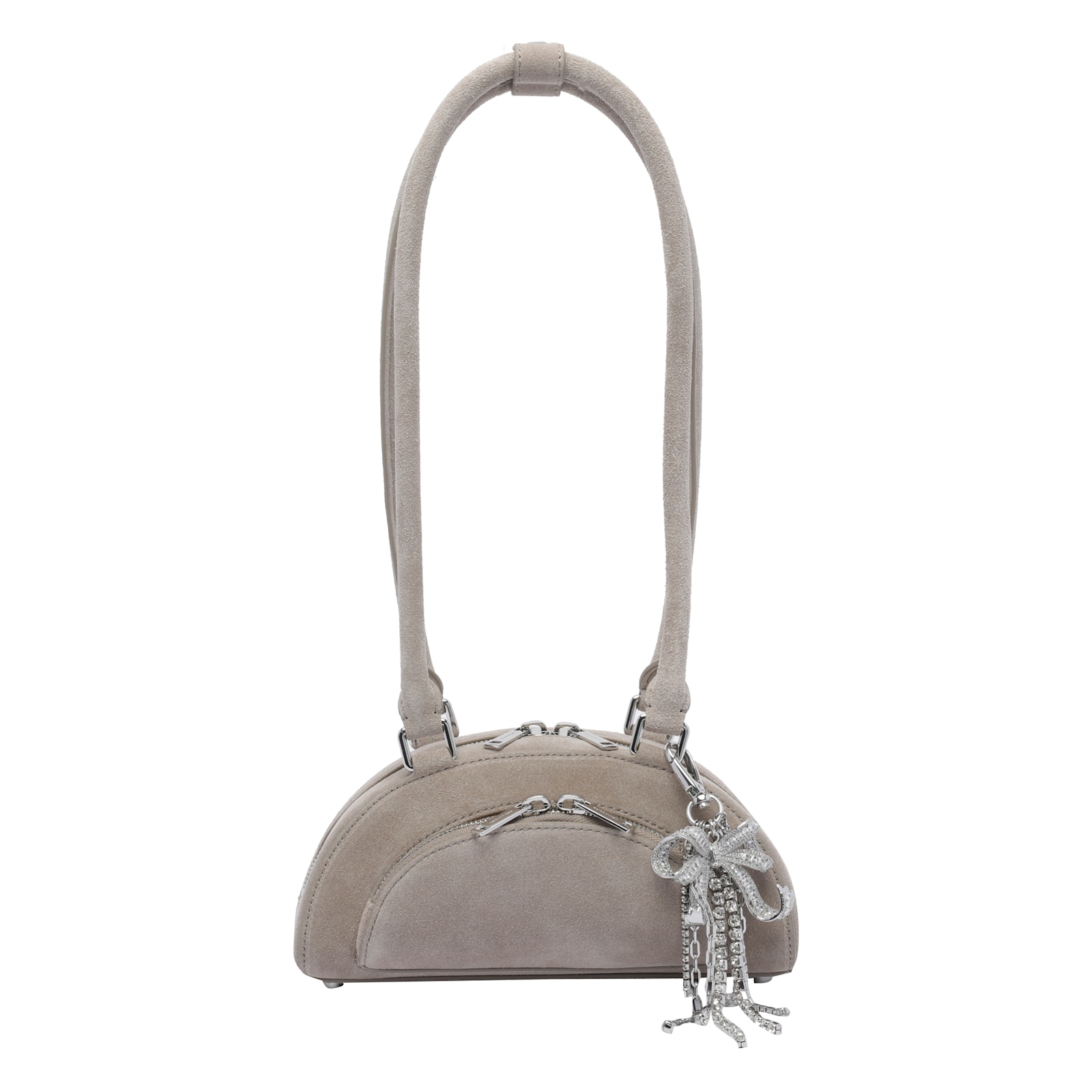 Self-portrait Mini Suede Bow Charm Shoulder Bag