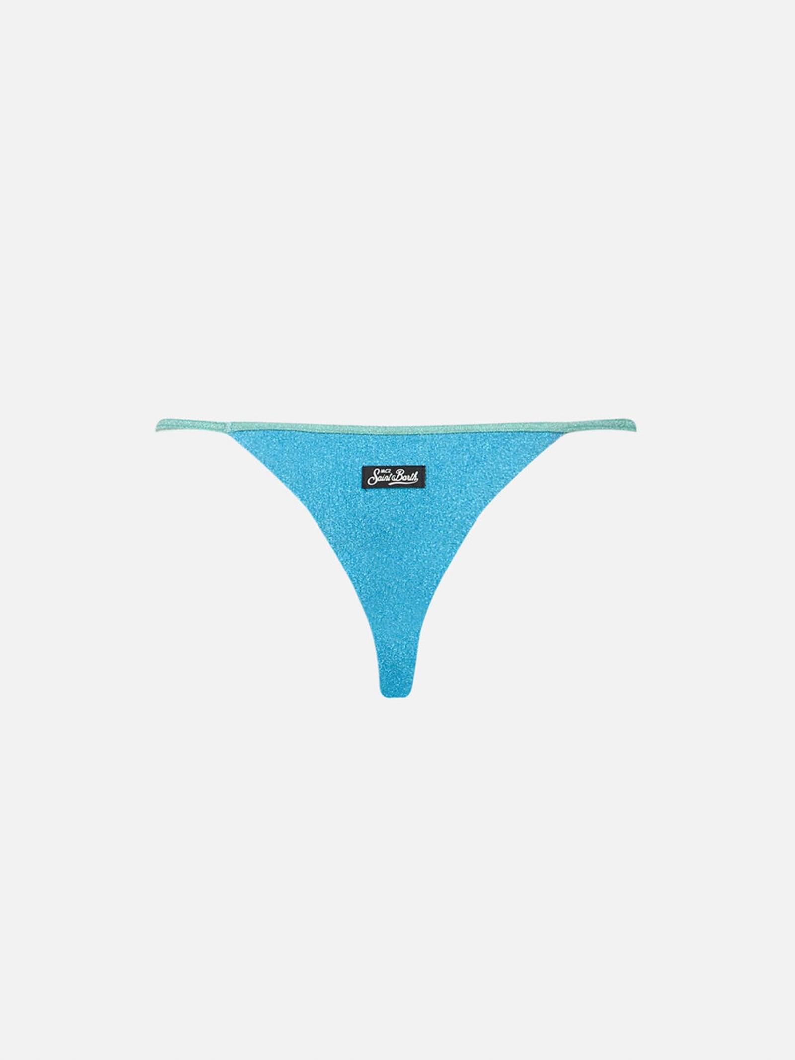 Mc2 Saint Barth Woman Lurex Cheeky Swim Briefs Jodene In Sky