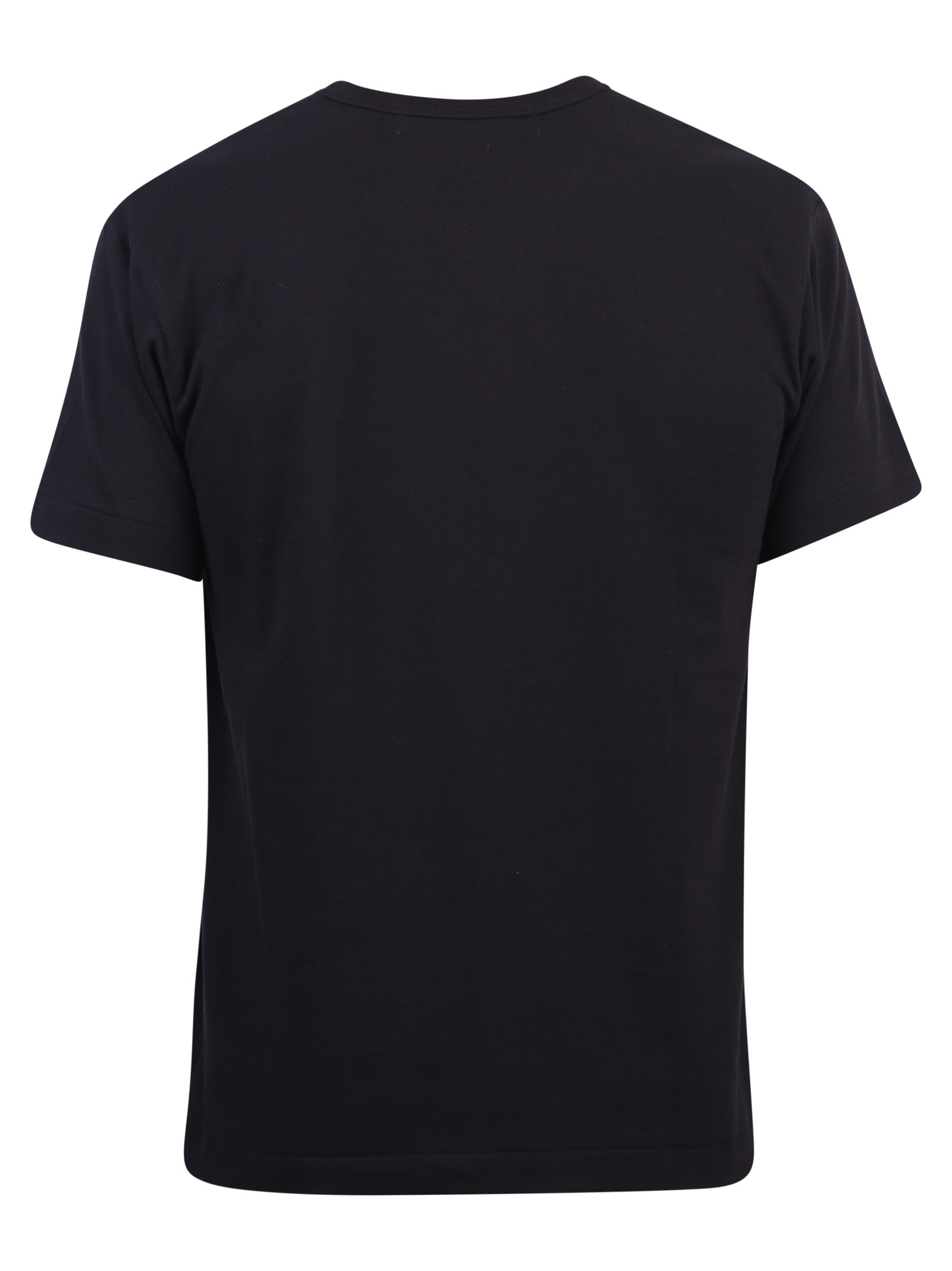 Shop Comme Des Garçons Play Embroidered T-shirt In Black