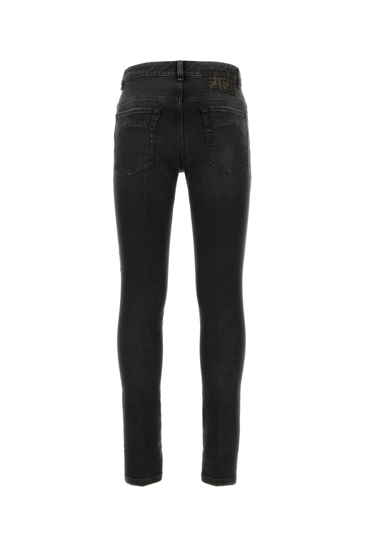 Shop Fendi Black Stretch Denim Jeans
