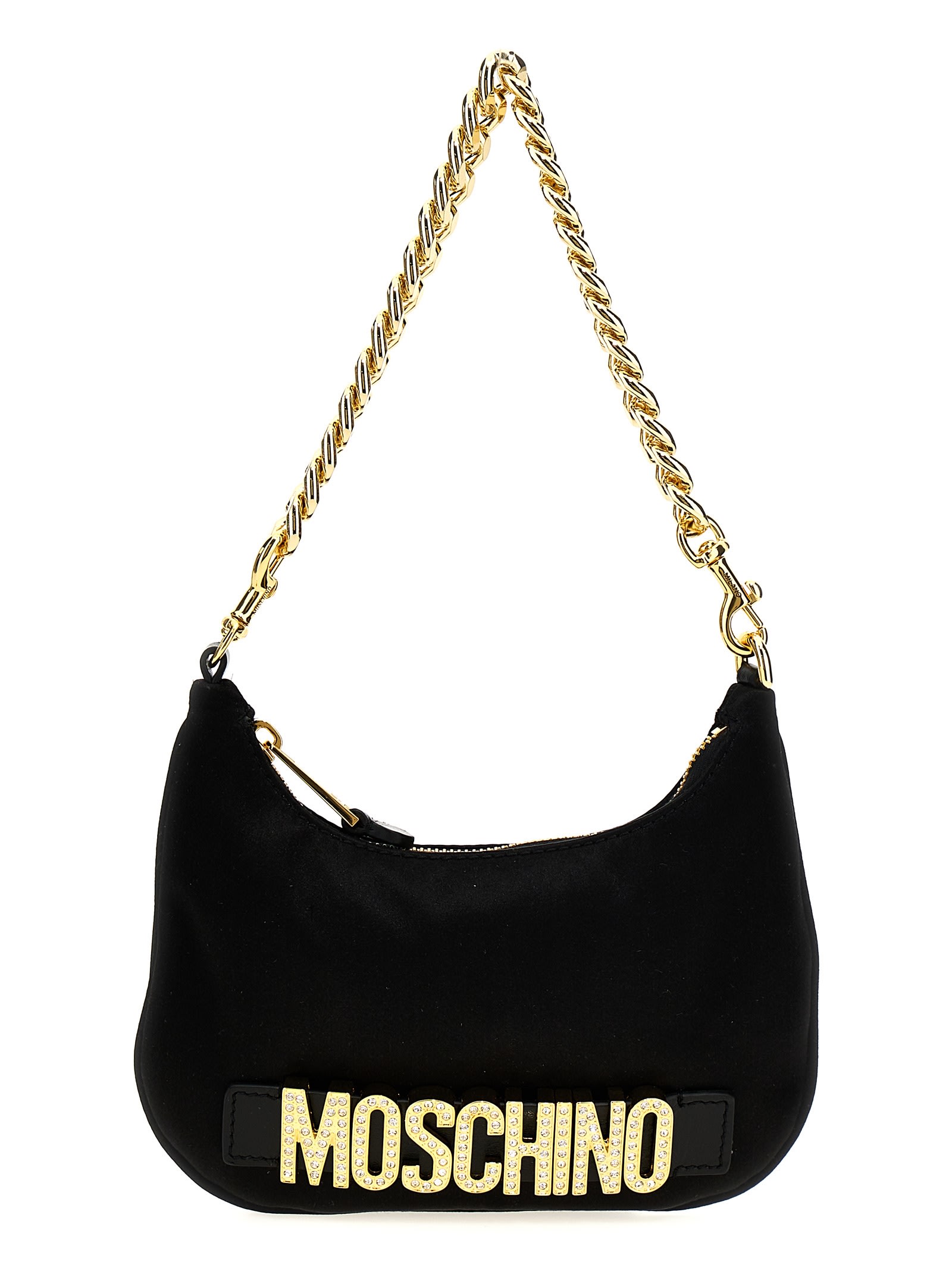 Shop Moschino Logo Handbag In Nero