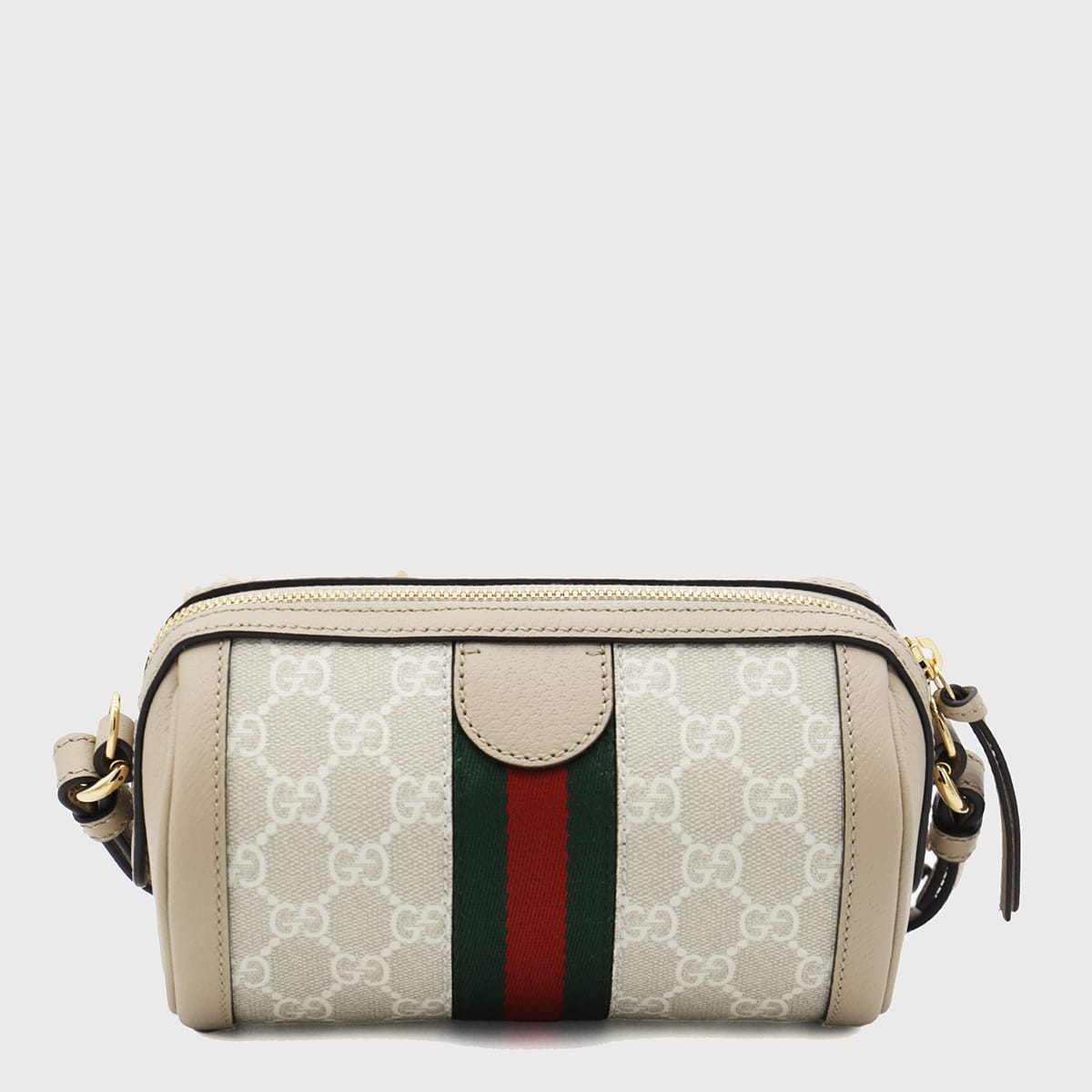 Gucci Beige And White Leather Shoulder Bag
