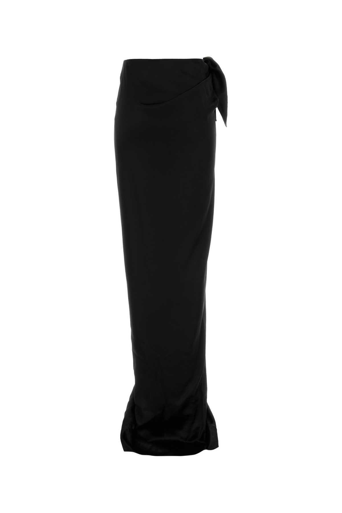 Balenciaga Long Satin Skirt Skirts Black In Black