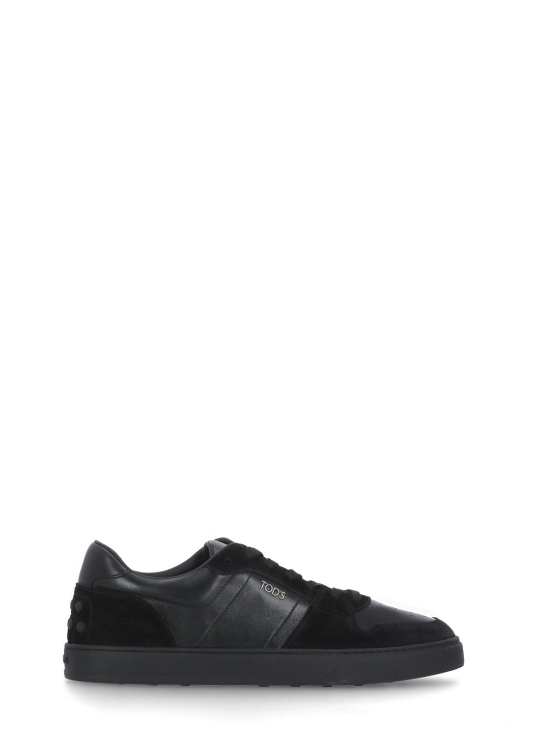 Shop Tod's Leather Sneakers In Black