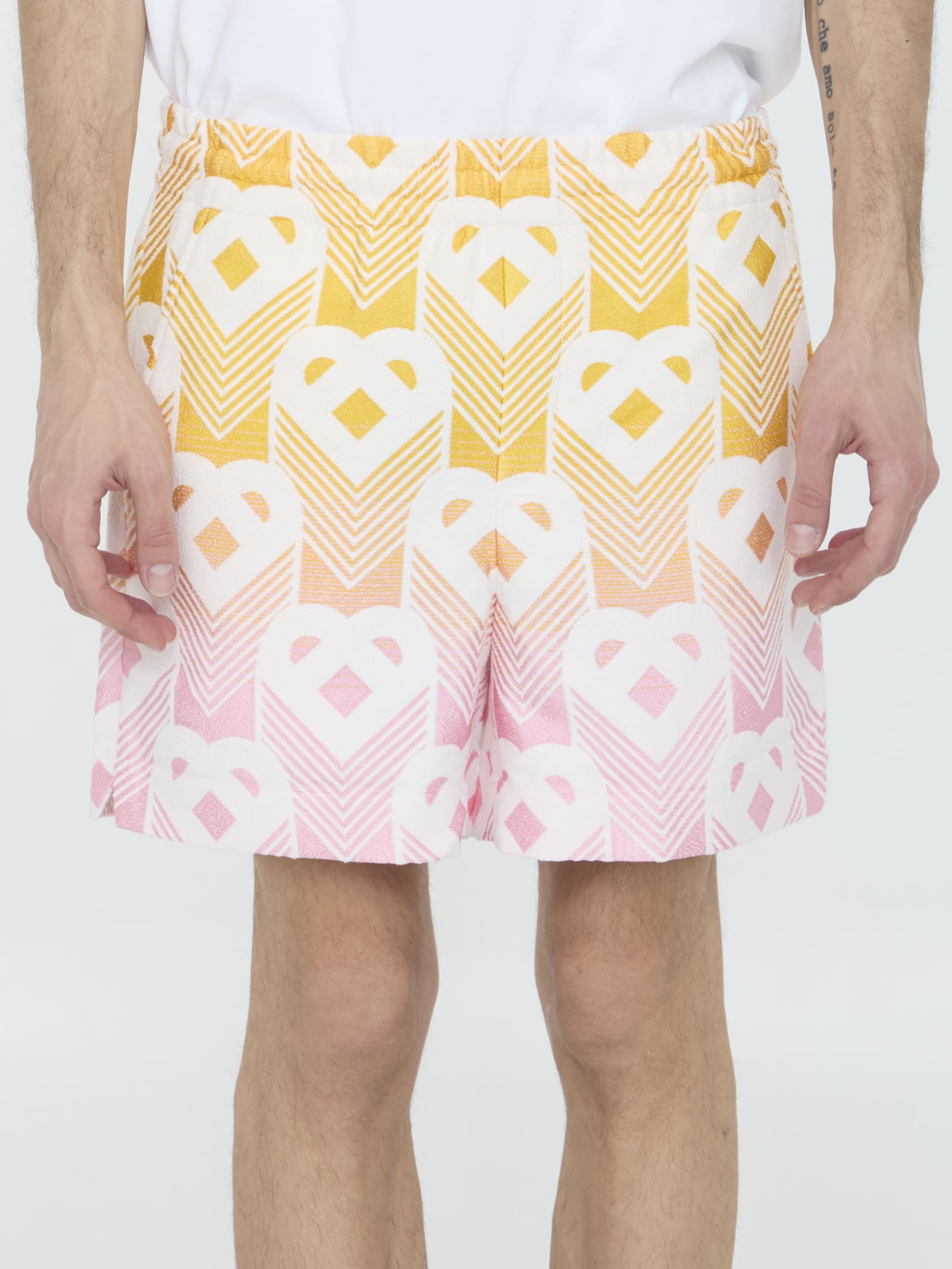 Shop Casablanca Gradient Heart Shorts In Multicolor
