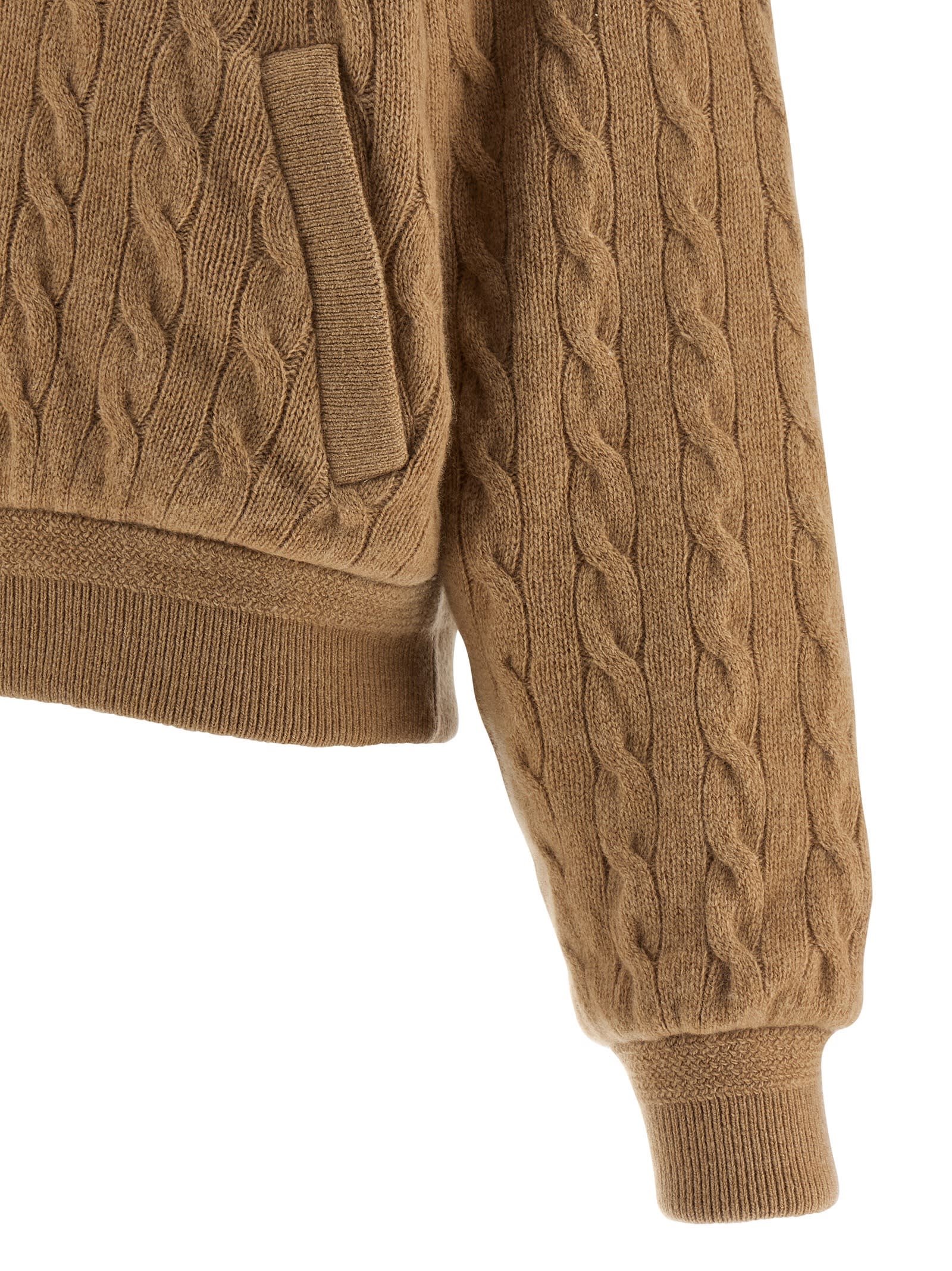 Polo Ralph Lauren Braided Bomber Jacket In Sand
