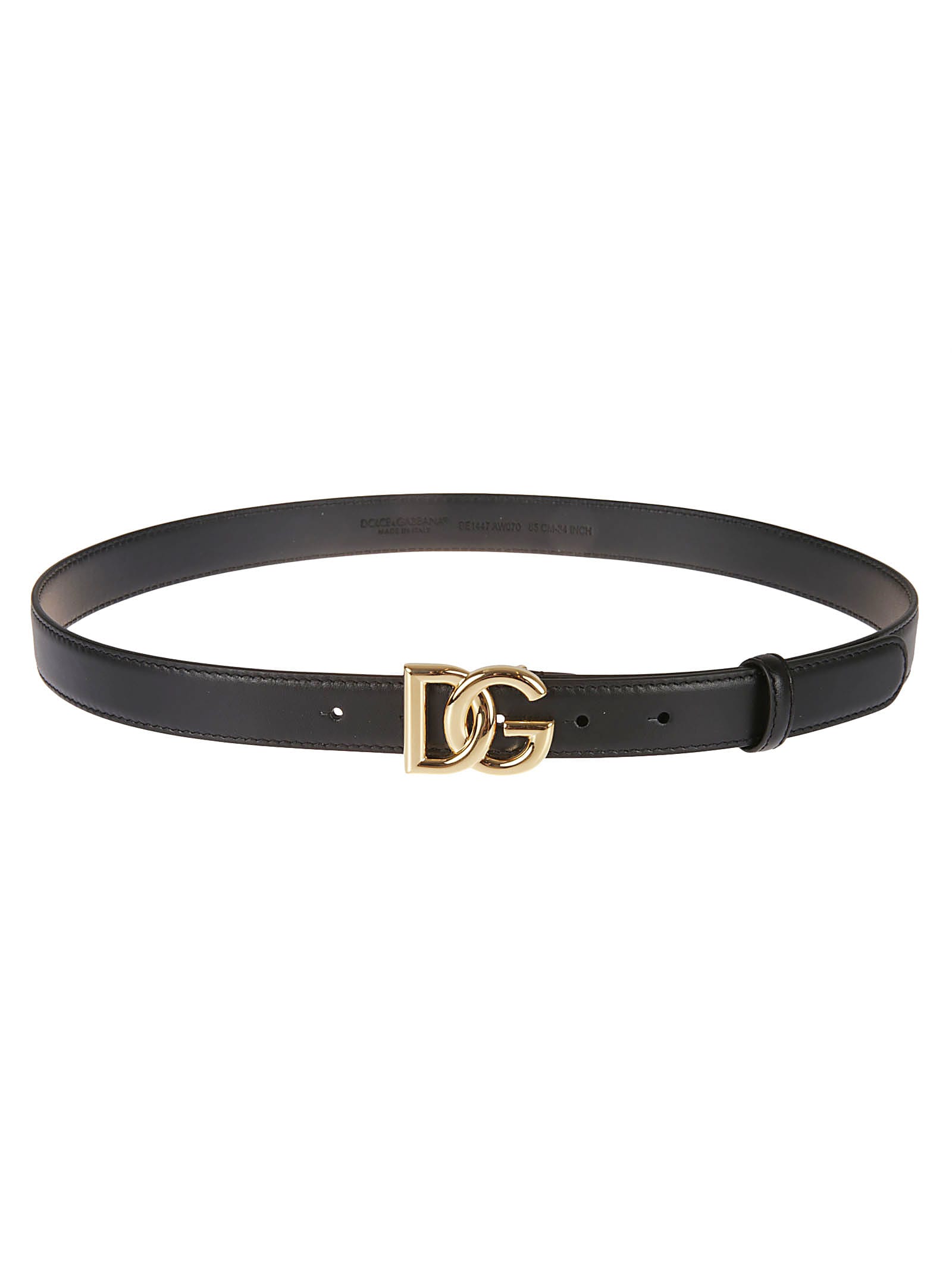 Dolce & Gabbana Logo Buckle Belt In Black