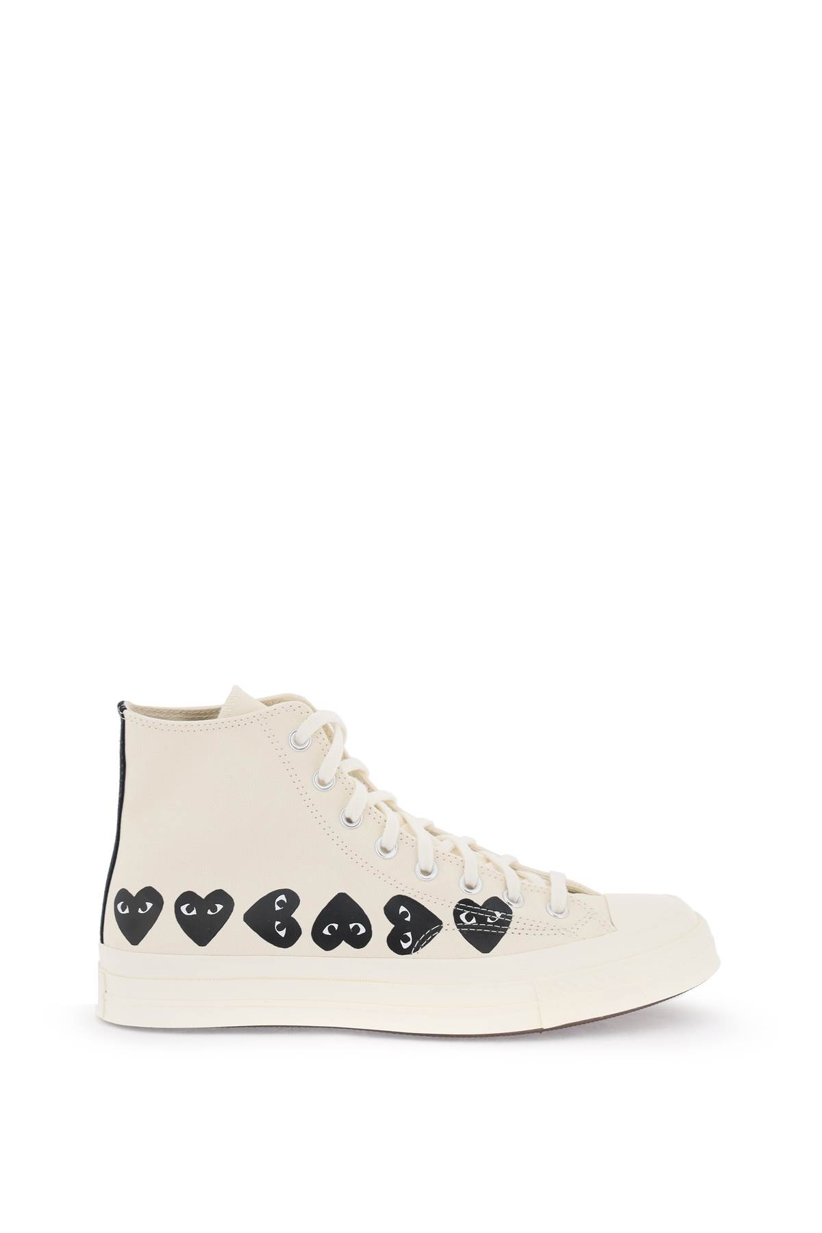 Shop Comme Des Garçons Play Multi Heart Converse X  Hi-top Sneakers In Neutrals/black