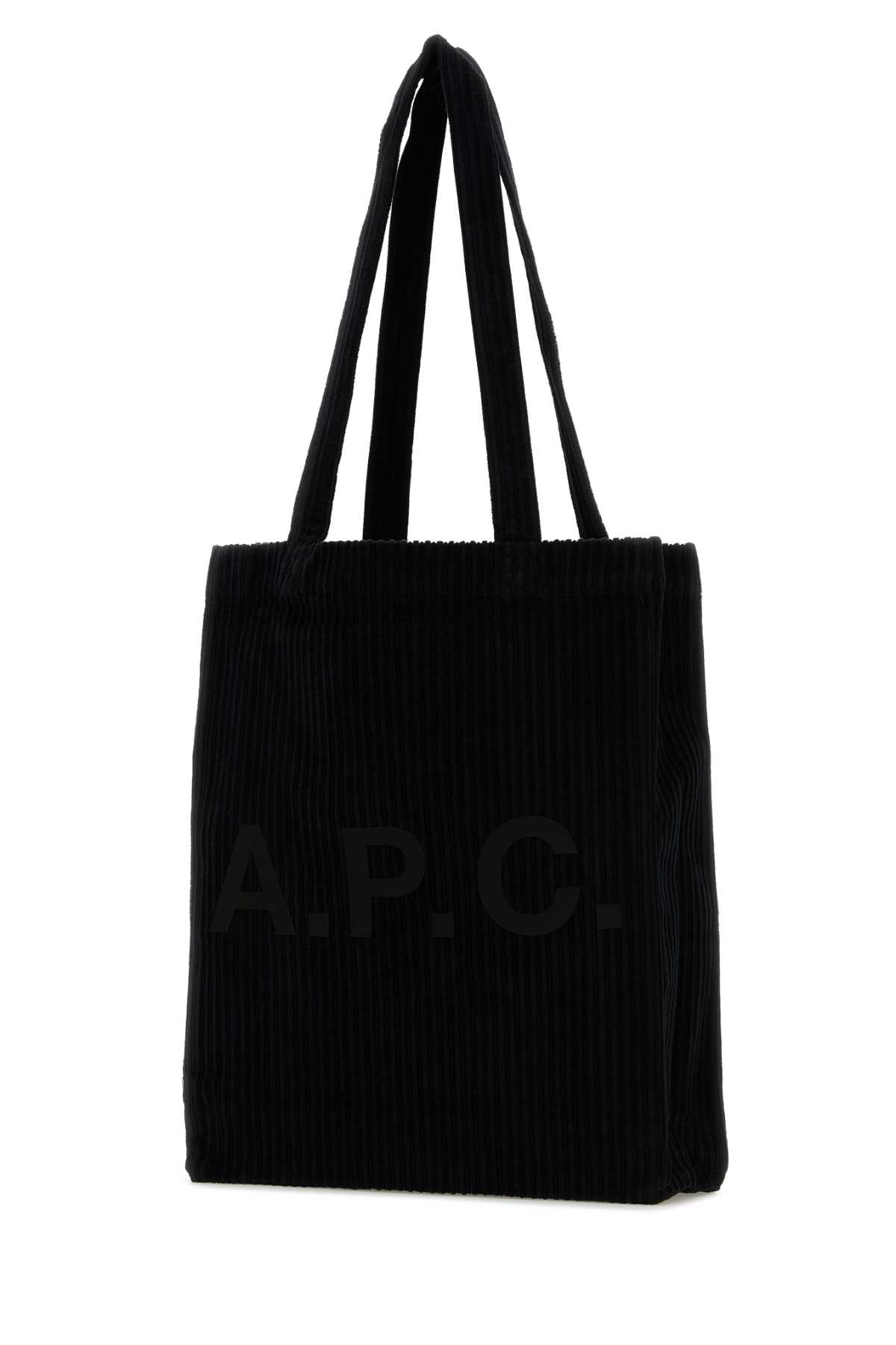 APC BLACK CORDUROY LOU SHOPPING BAG