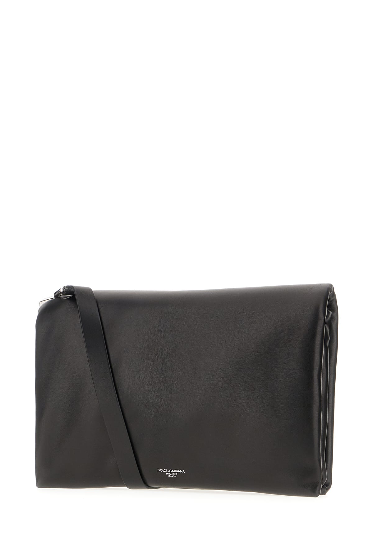 Shop Dolce & Gabbana Black Nappa Leather Crossbody Bag In Nero