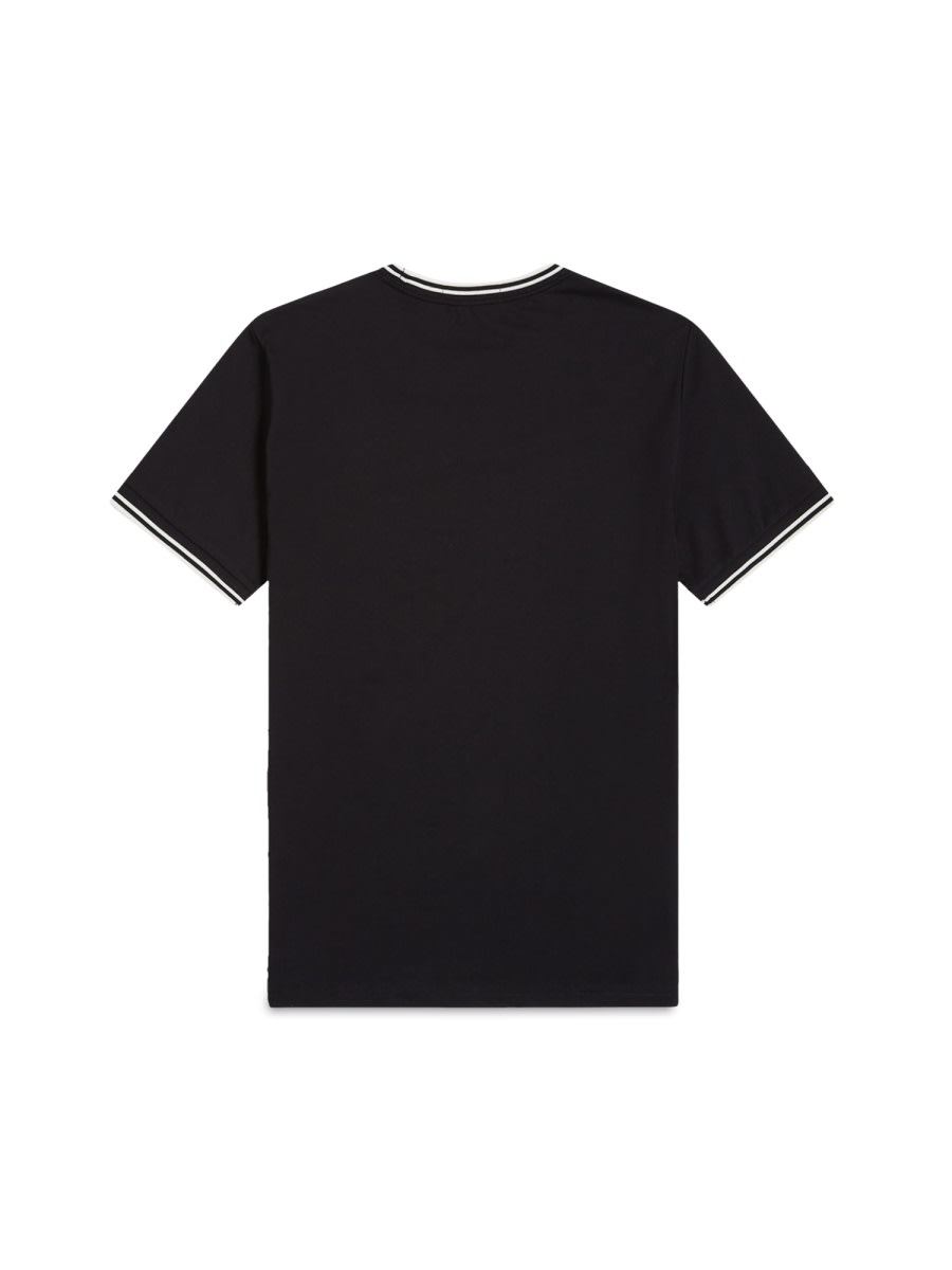 Fred Perry Embroidered-logo Short-sleeved T-shirt In Black
