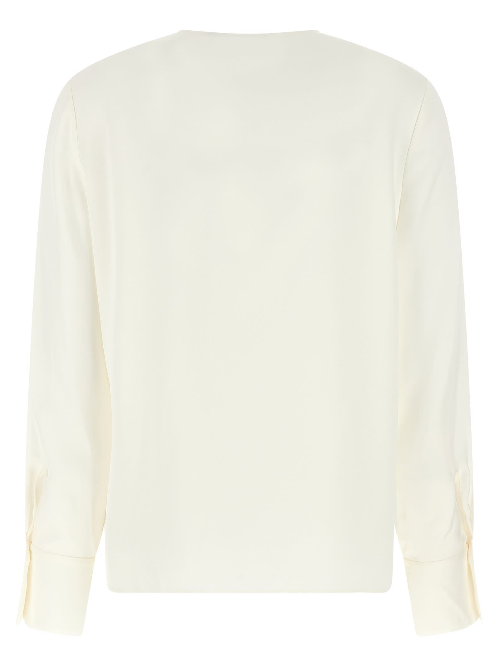 Theory Silk Blouse Shirt And Blouse White In White